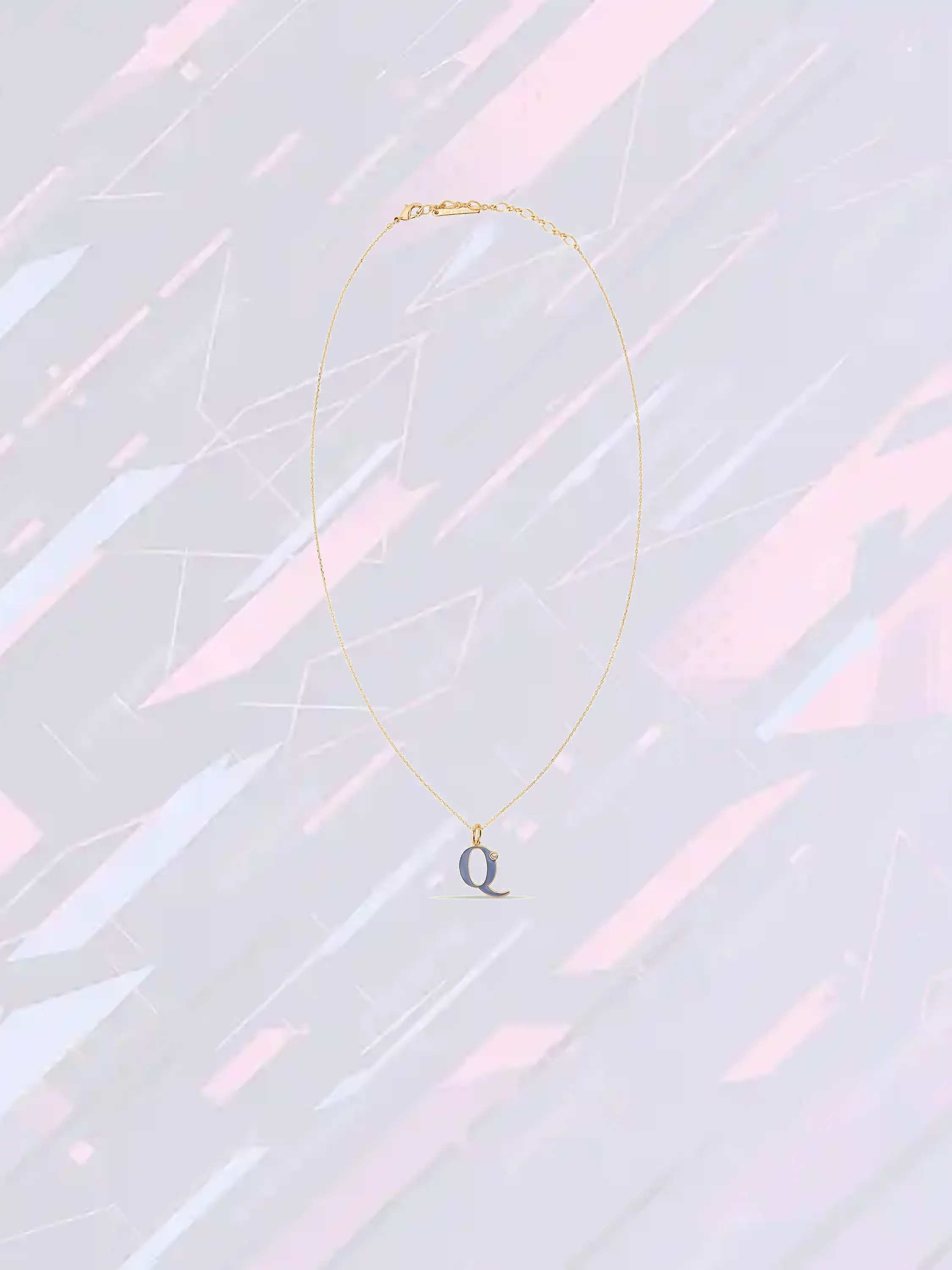Chaîne fantaisie lettre Q ajourée - Pendentif signature Les Néréides
