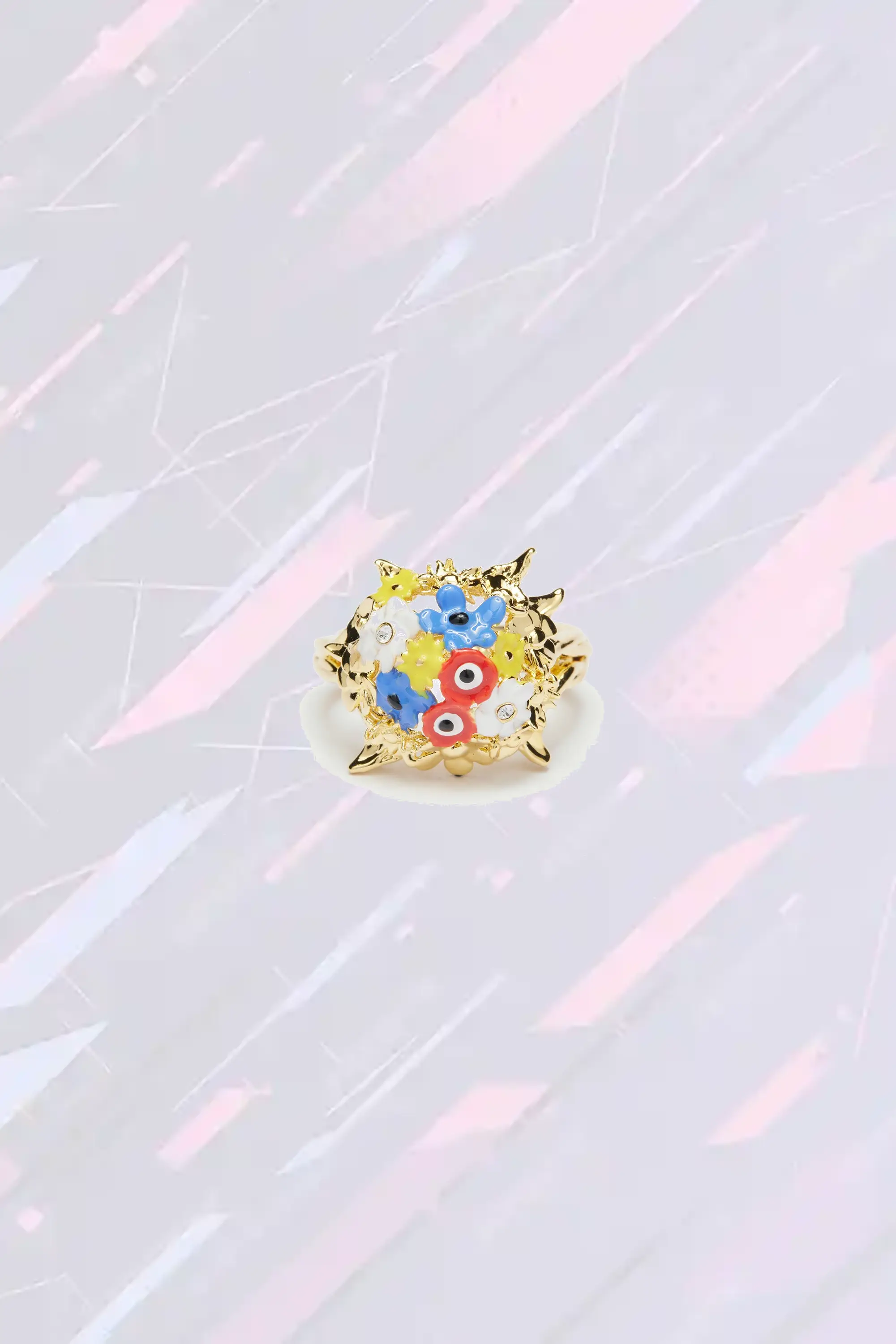 Bague florale raffinée Les Néréides - Création cocktail à pétales éclatants