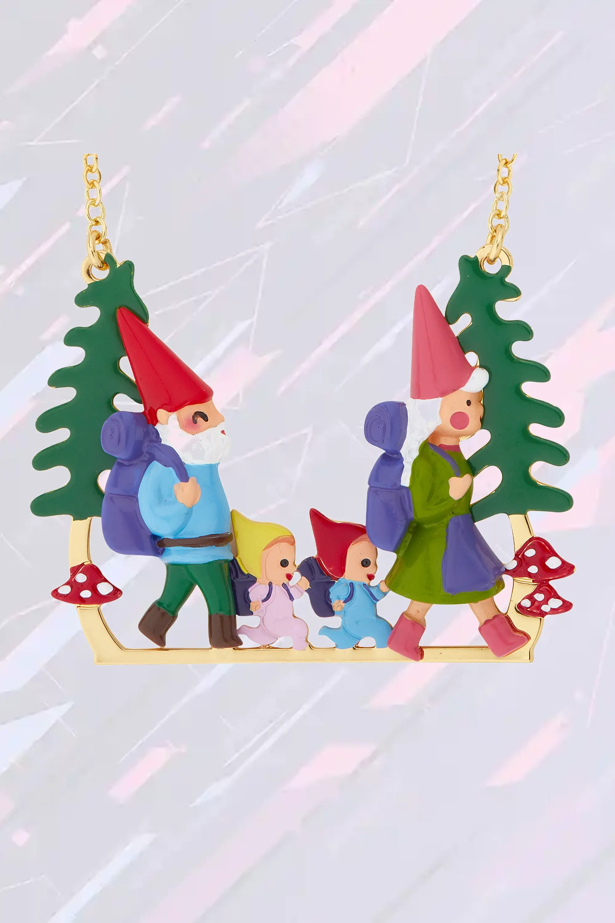 Collier voyage fantaisie champignons Les Néréides - Bijou nature pour escapades en forêt