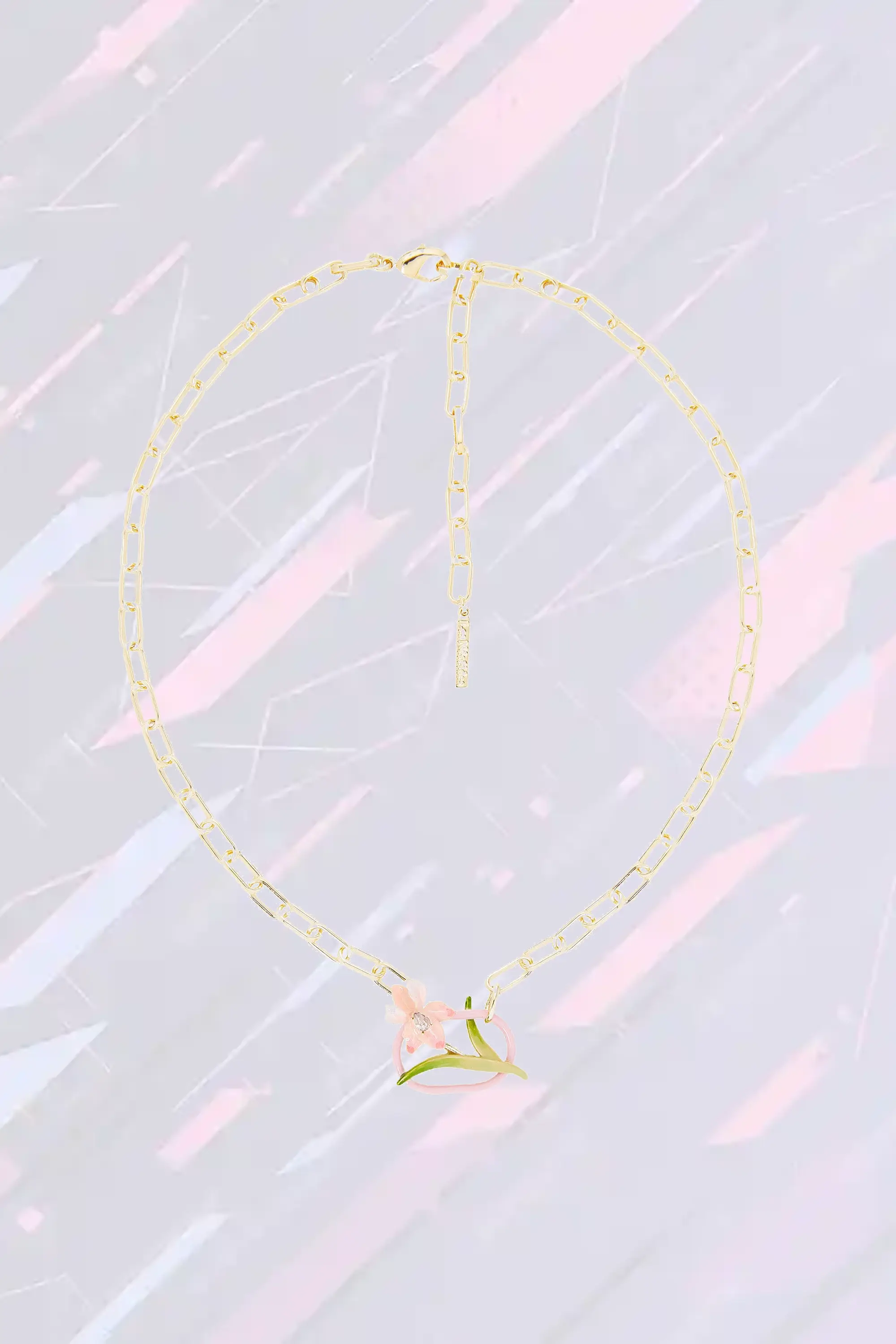 Collier ras de cou Les Néréides - Nuances irisées rose poudré