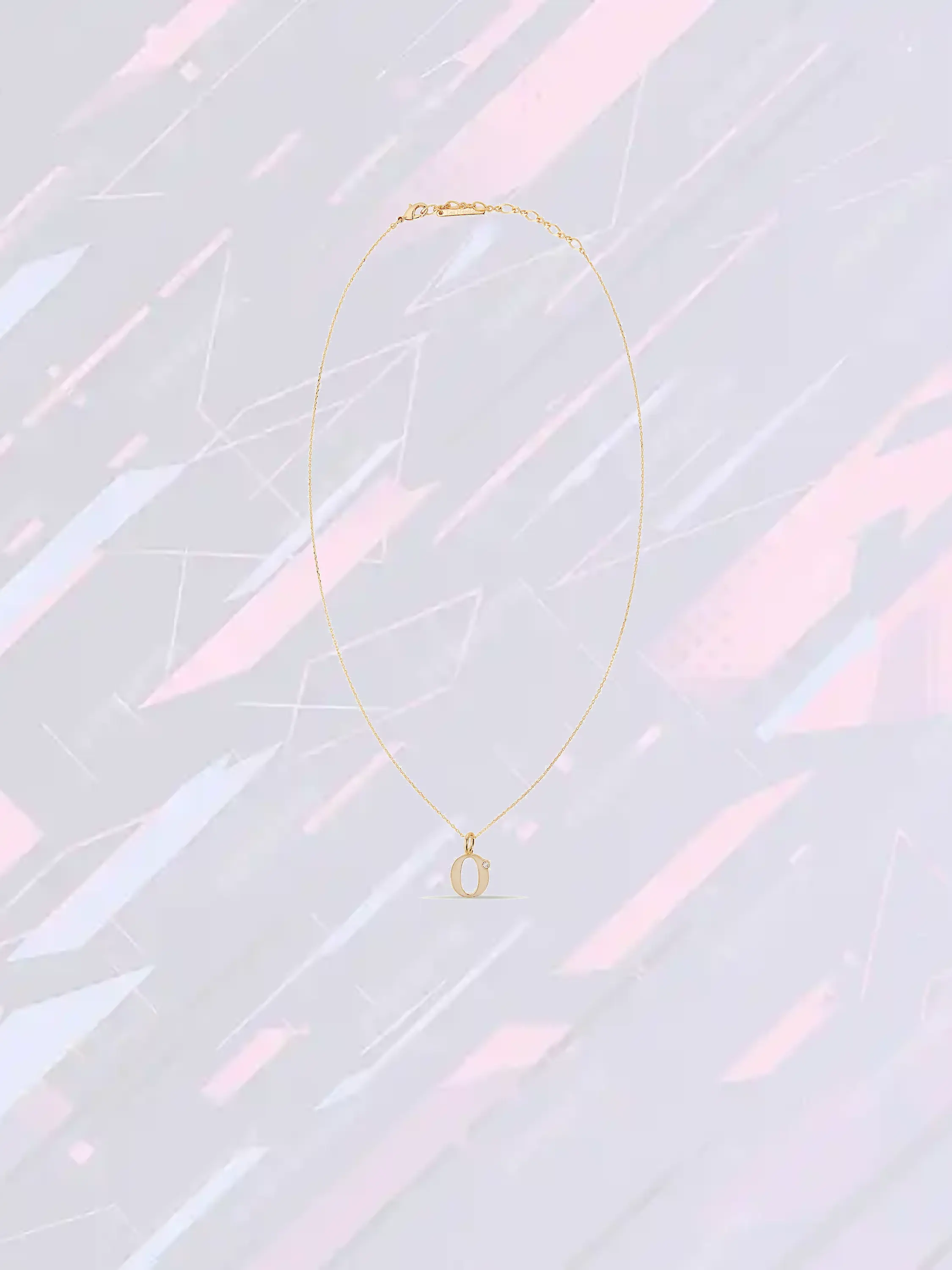 Collier fantaisie lettre O serti de cristaux - Pendentif élégant Les Néréides