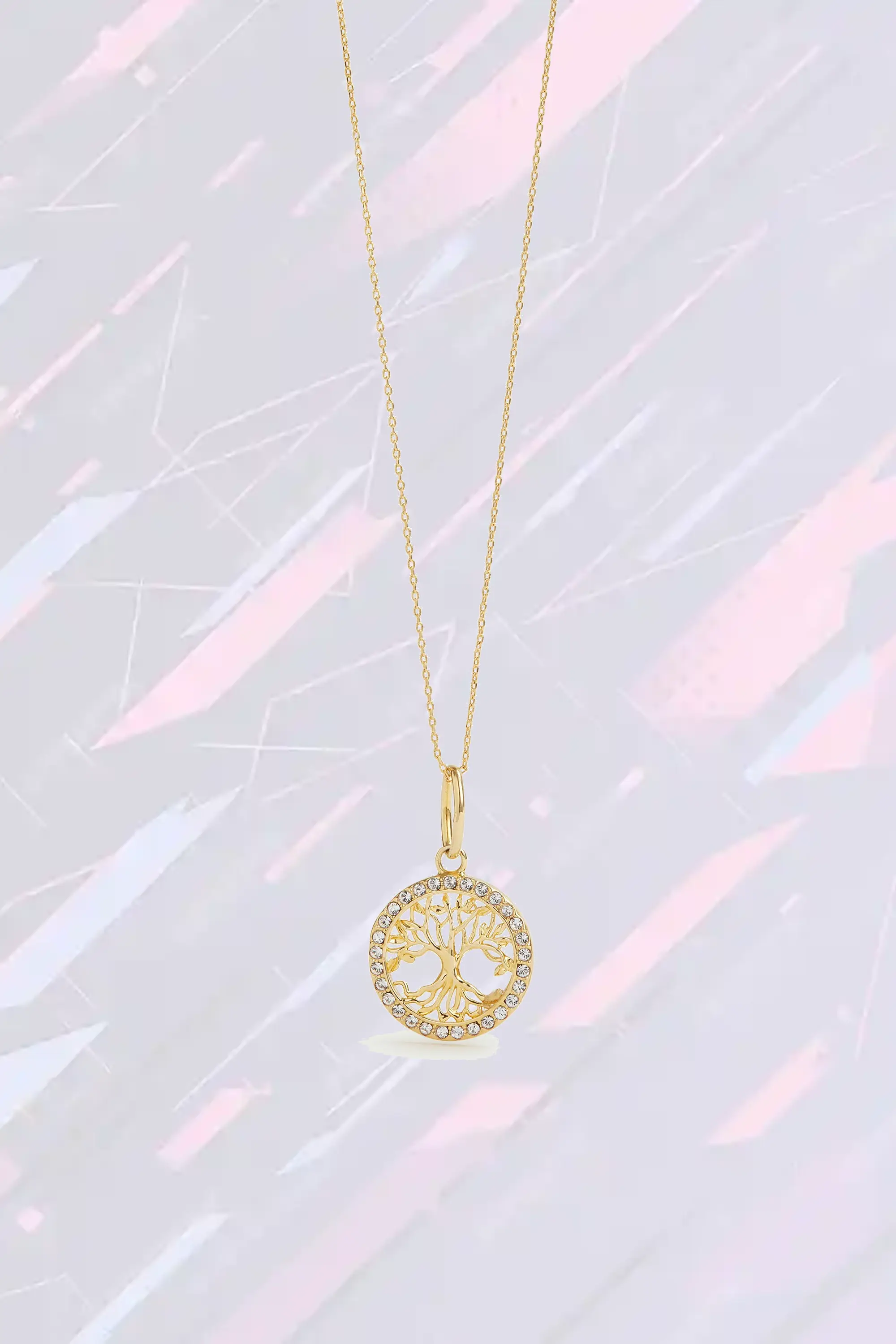 Collier Médaillon Arbre de Vie Doré à l'Or Fin - Symbole d'Équilibre Intérieur et de Savoir Ancestral - Création Exclusive Les Néréides