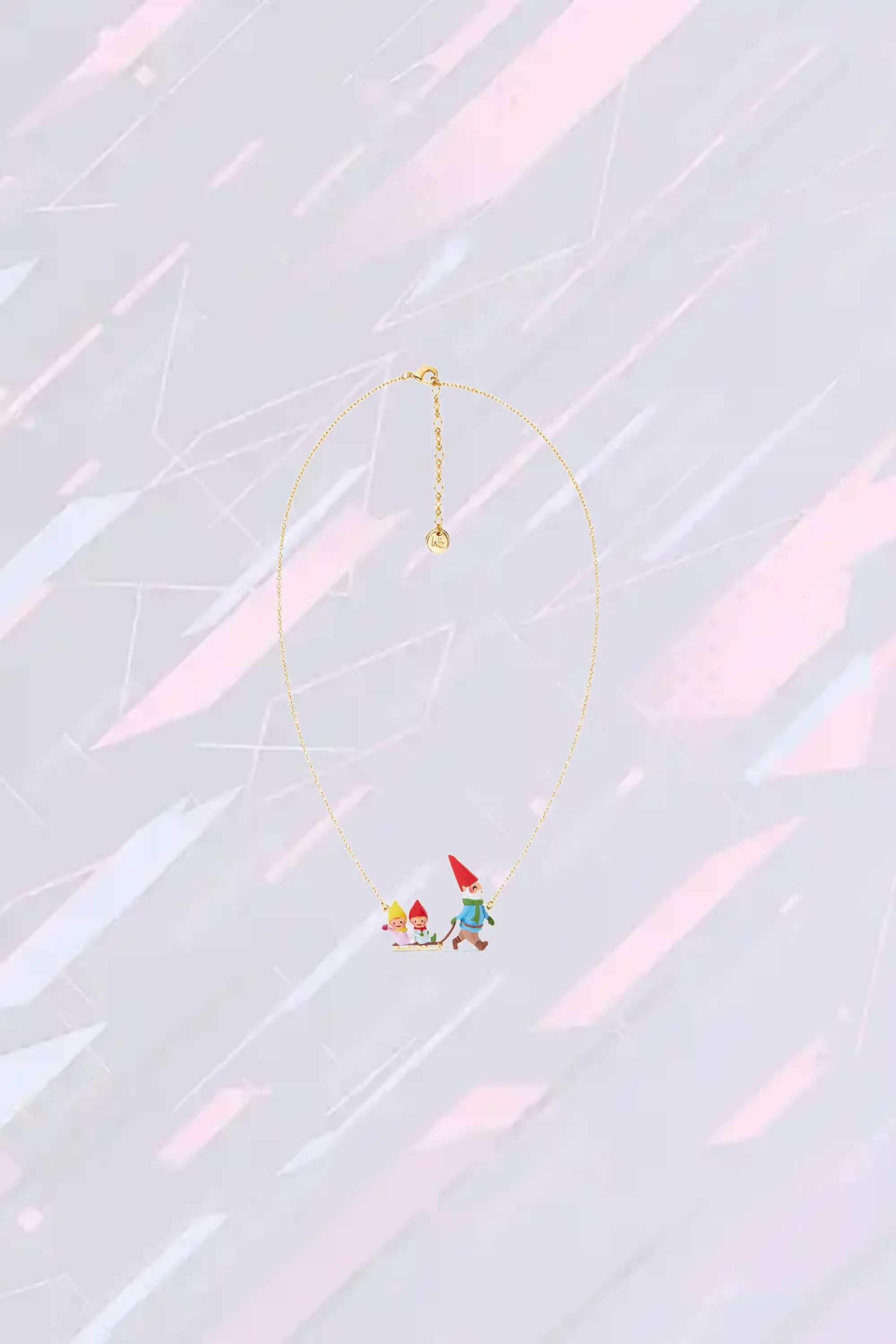 Collier Fantaisie - Pendentif Cœur de Fée et Aventure Enneigée en Traîneau - Création Les Néréides