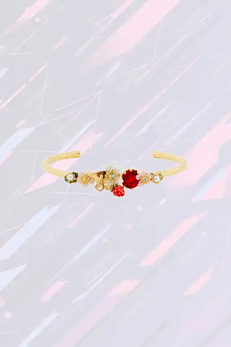 Brasquet Florilège Lumineux - Création Printanière Les Néréides Bracelet Éclosion Végétale en Cristaux - Collection Néréides 