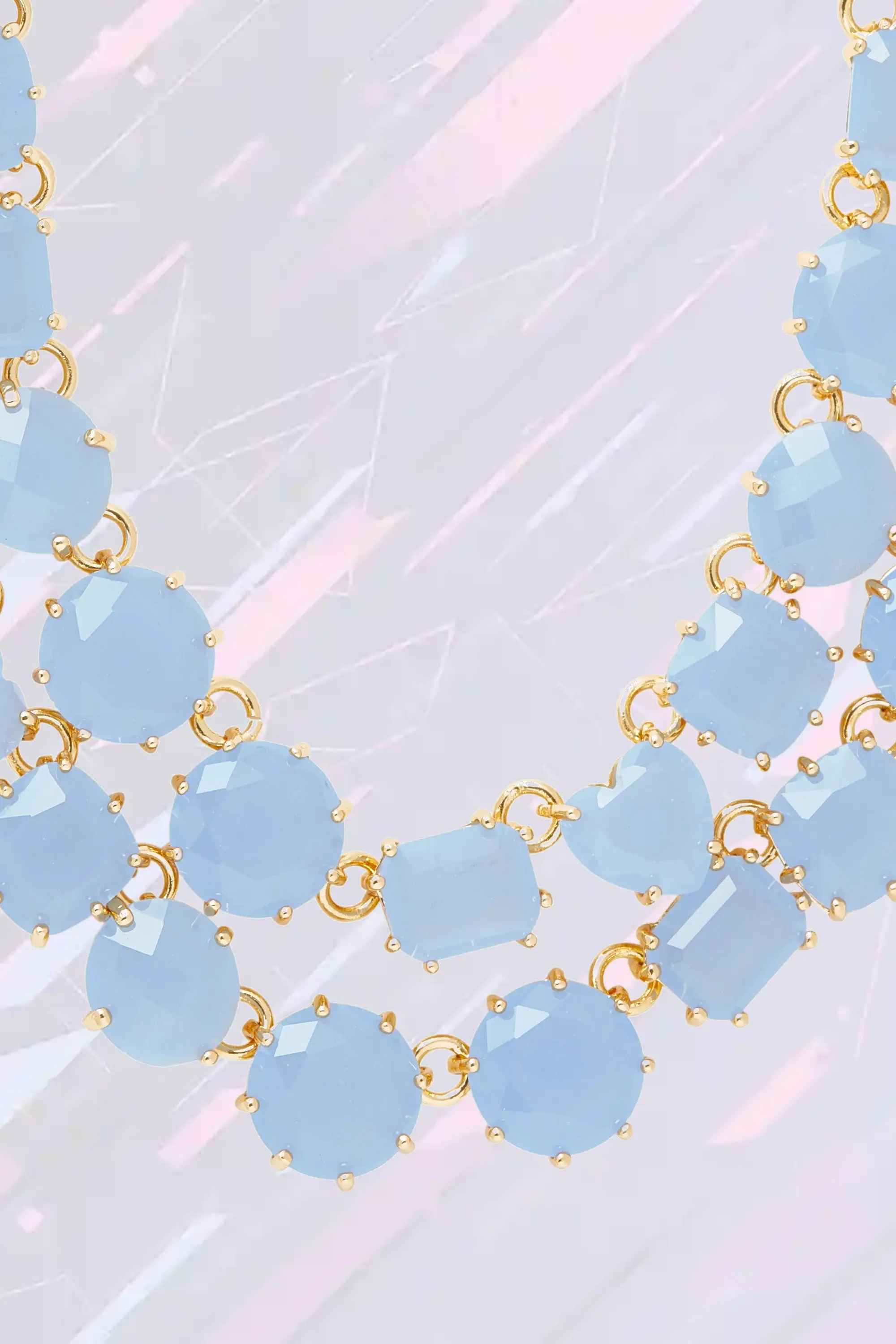 Collier raffiné double rangée Néréides - Pierres azurées et cristaux éclatants