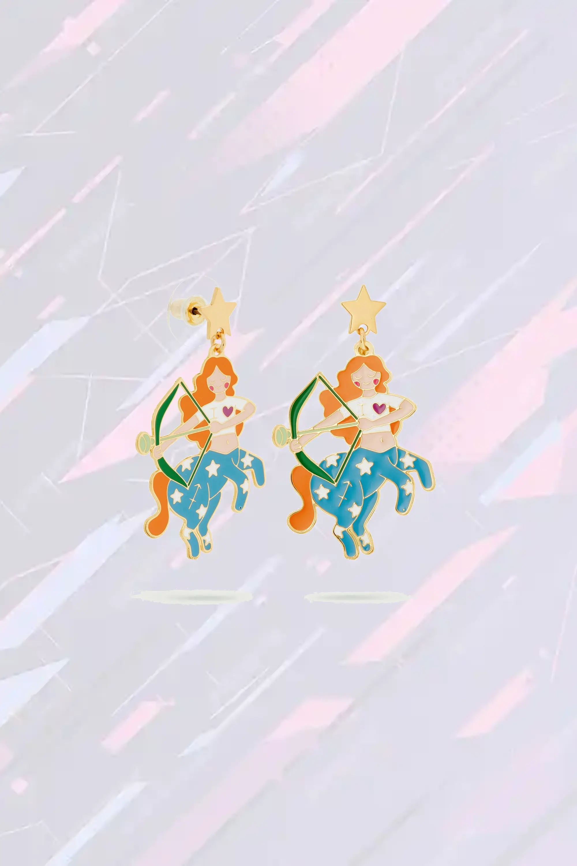 Boucles d'Oreilles Zodiacales Sagittaire - Édition Artistique Les Néréides