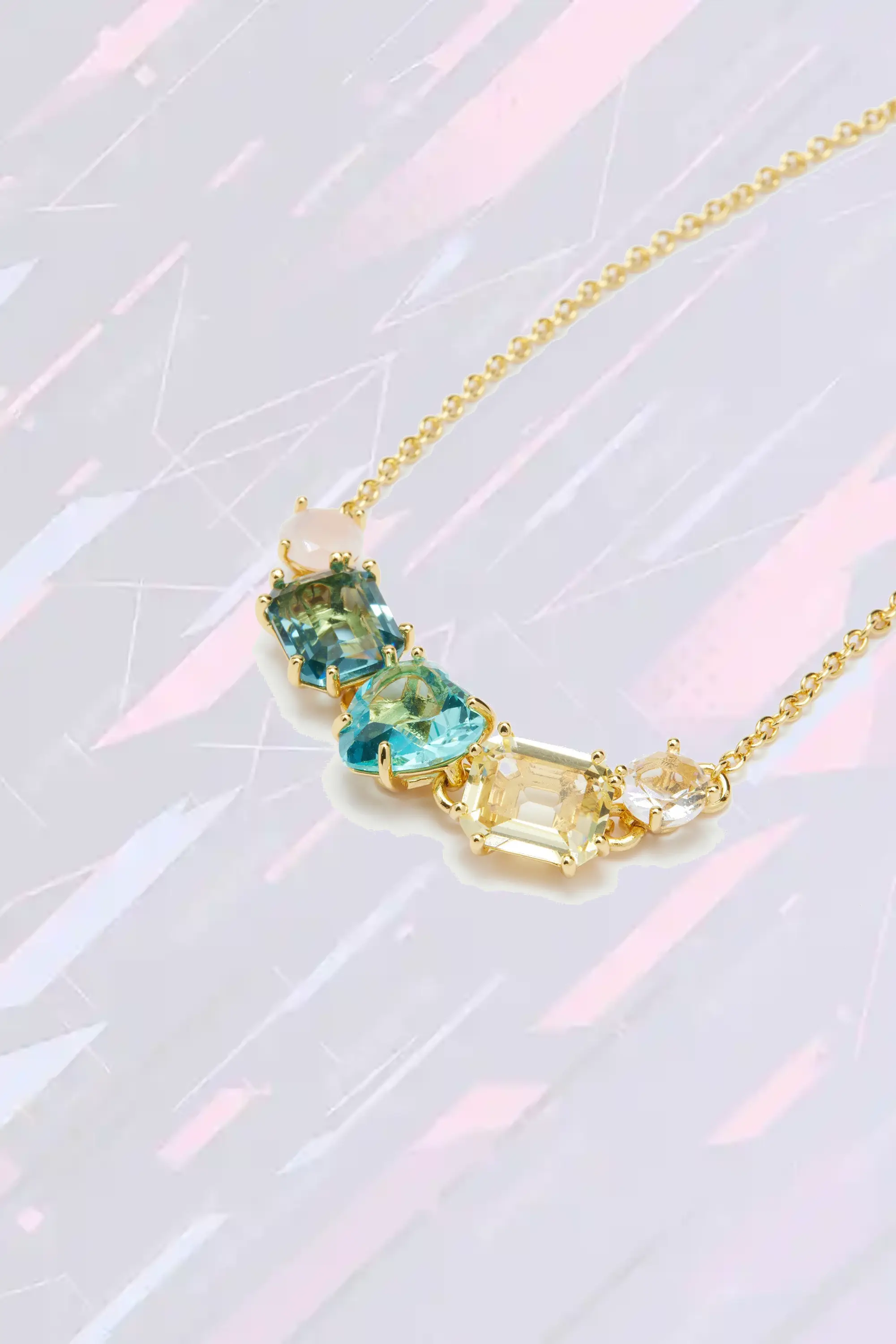 Bracelet Les Néréides en cristaux polis avec incrustations étincelantes bleu océan