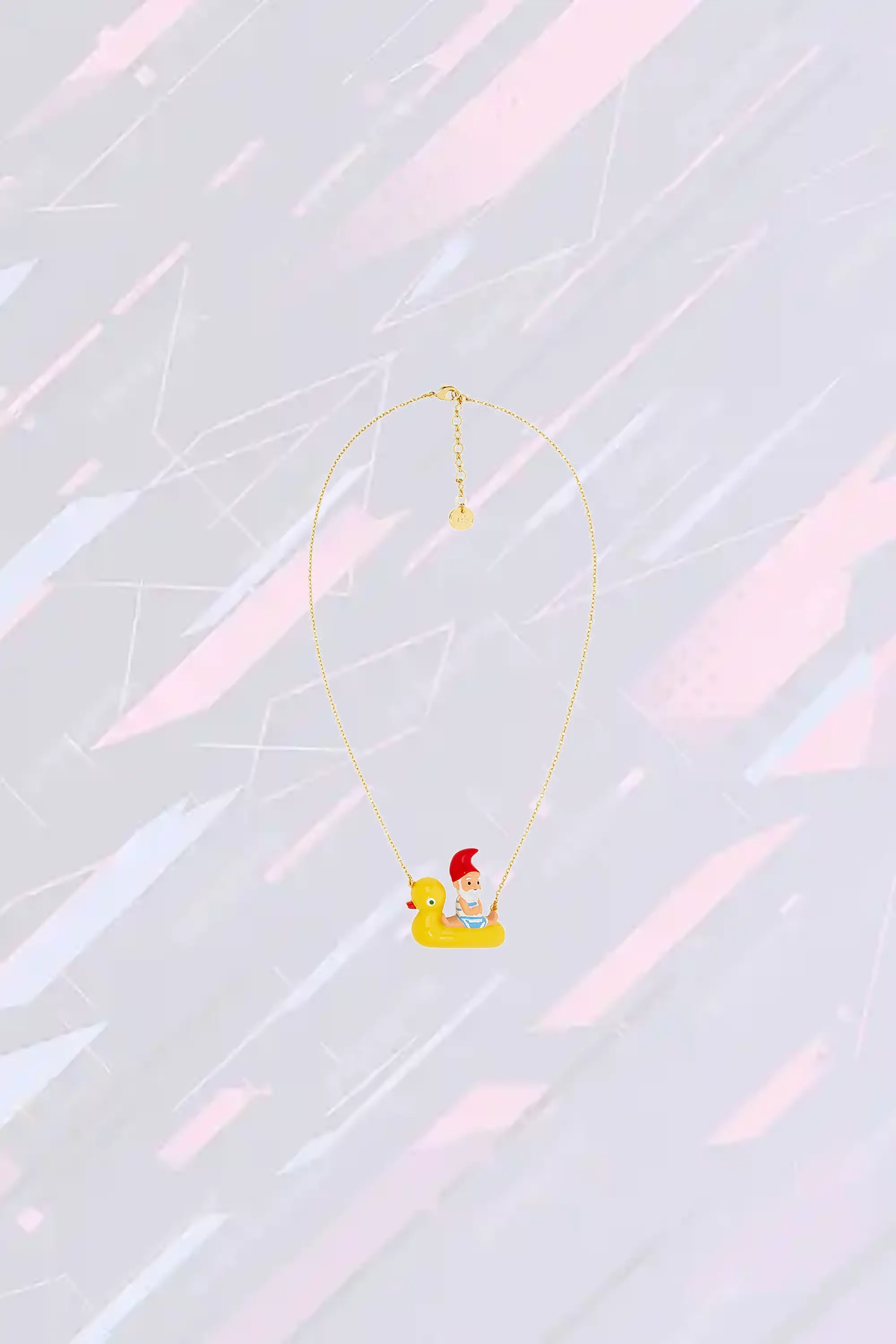 Collier Fantaisie Nain Jardinier avec Pendentif Canard Rigolo - Les Néréides