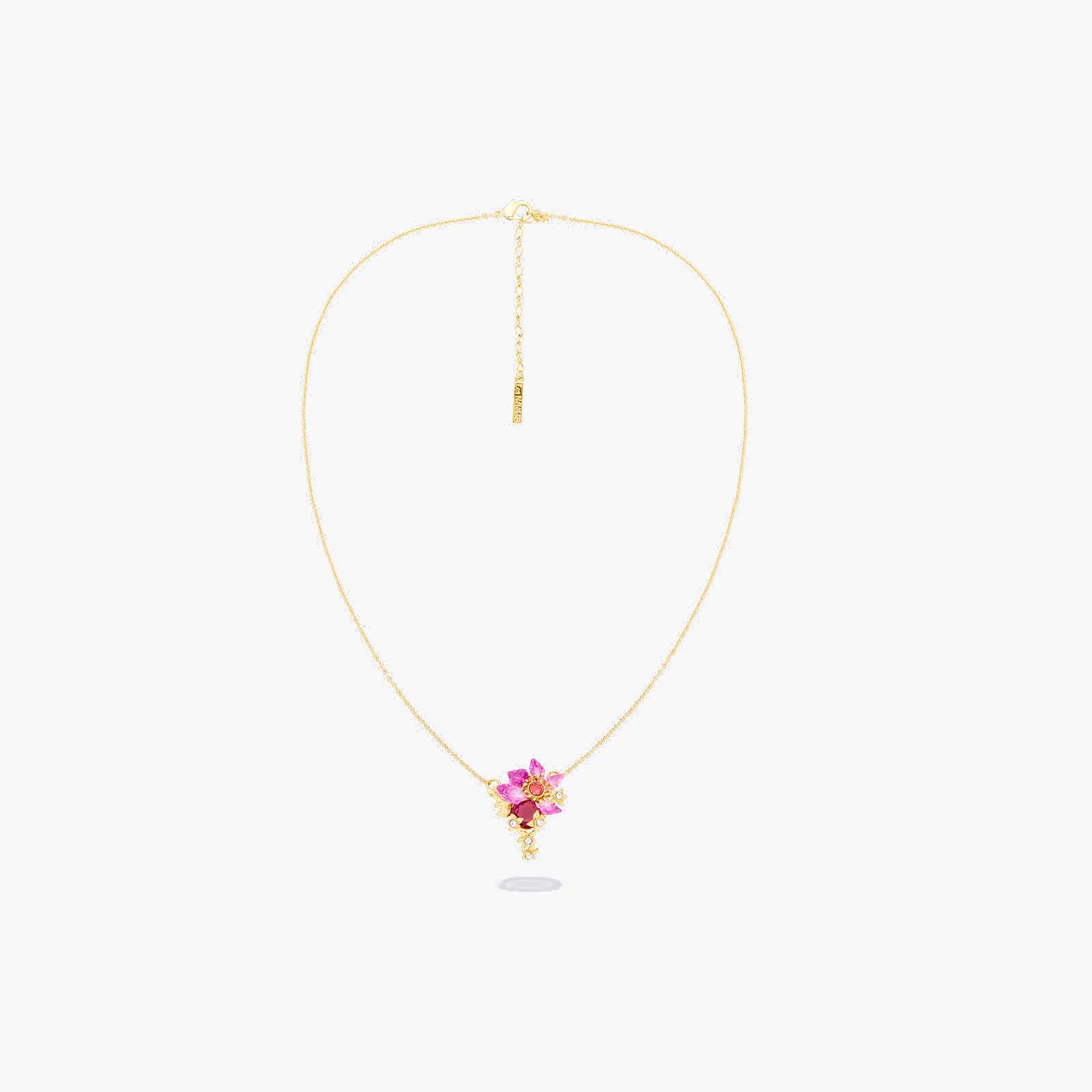 Collier Néréides Paris - Pendentif Florale Violette en Forme de Bauhinia Artisanal Ou 