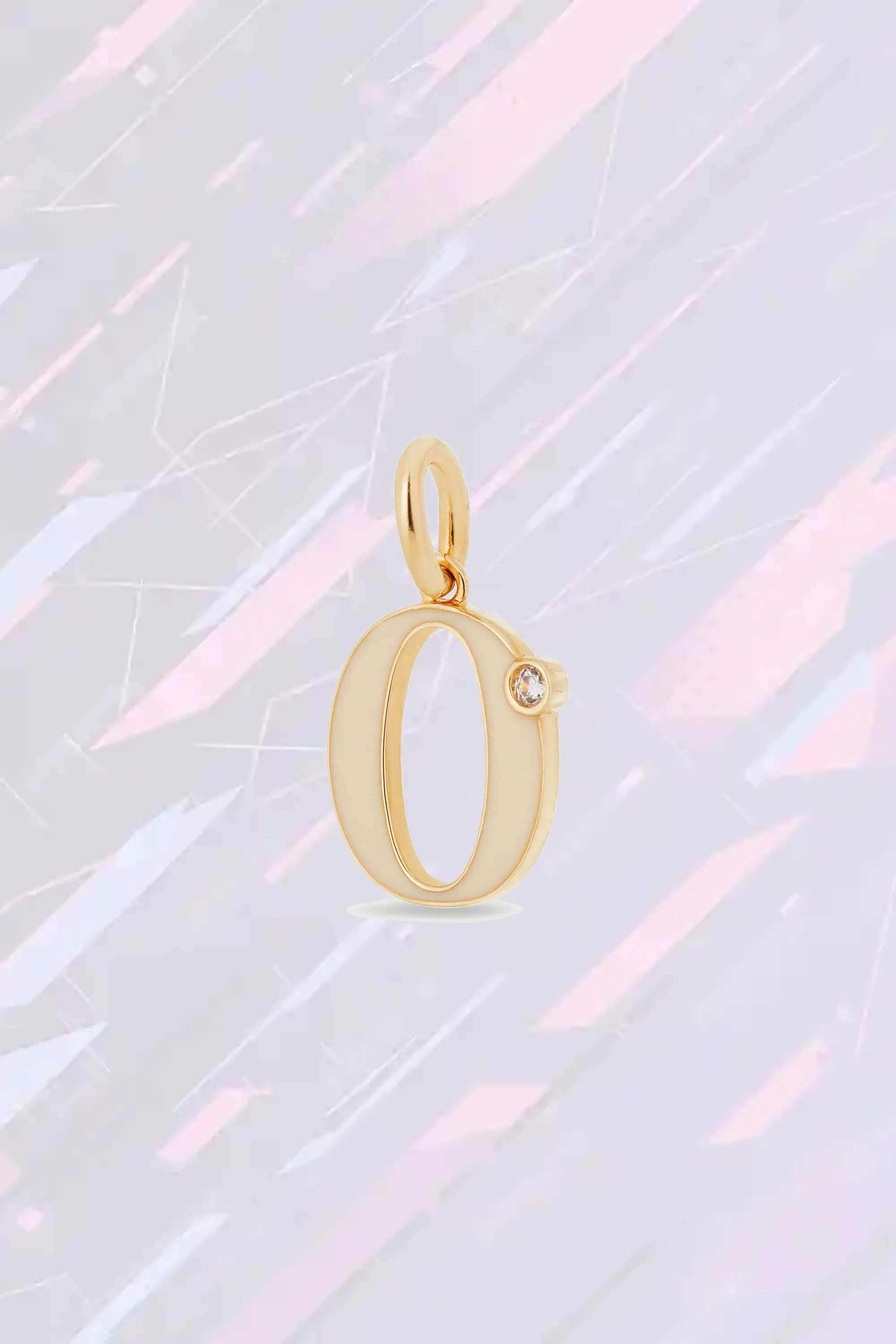 Collier fantaisie lettre O serti de cristaux - Pendentif élégant Les Néréides