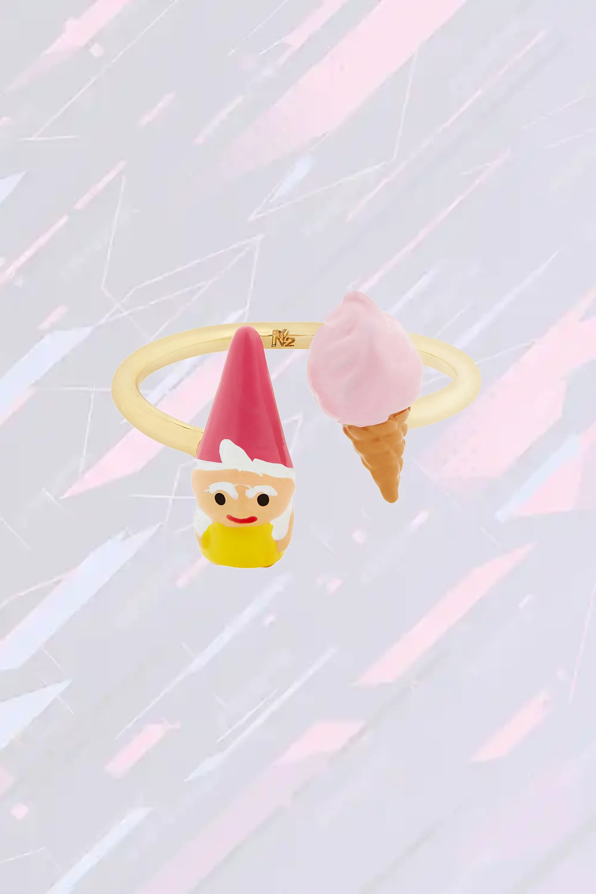 Bague Fantaisie Réglable - Création Les Néréides Inspirée des Nains de Jardin et Sorbet Italien