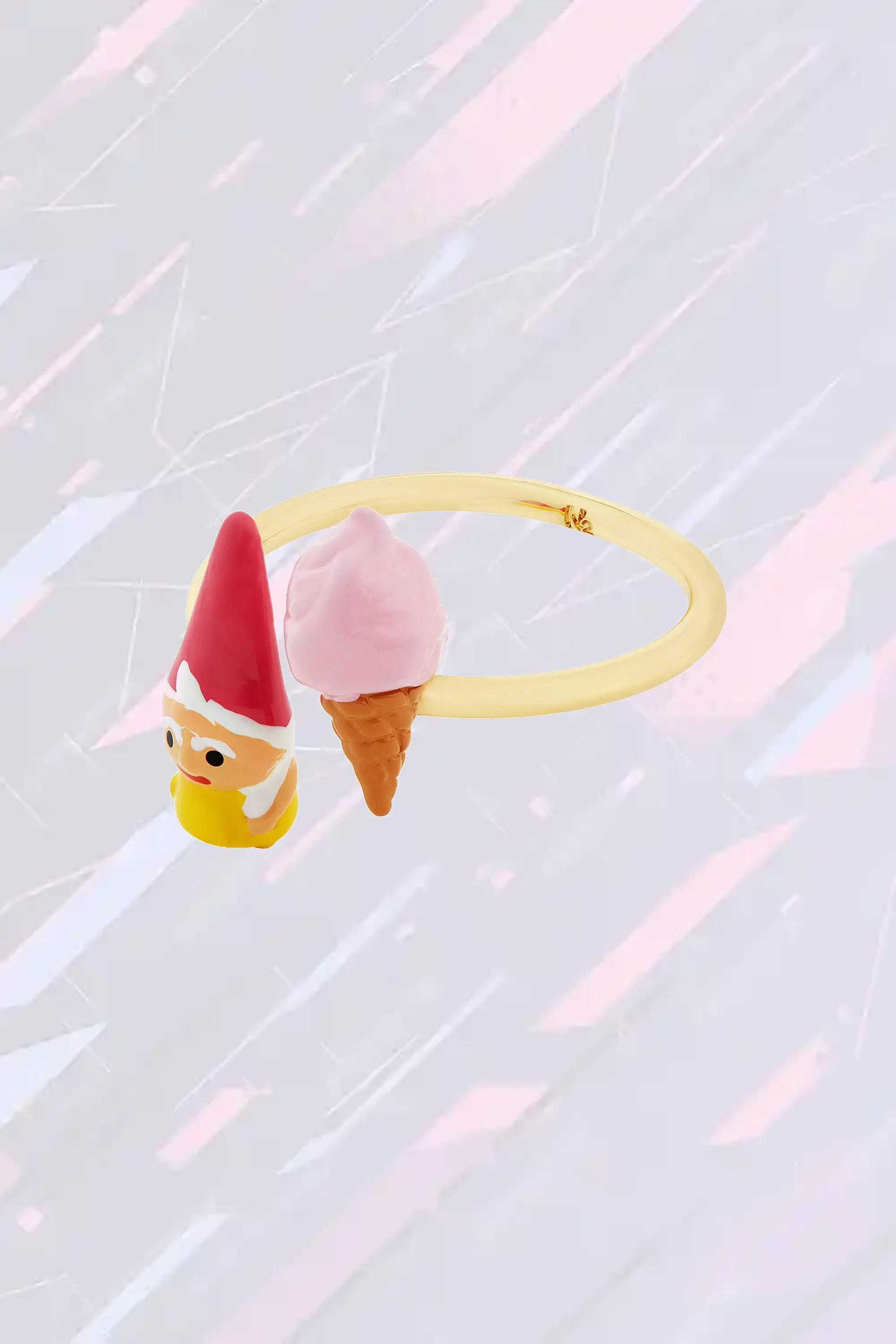 Bague Fantaisie Réglable - Création Les Néréides Inspirée des Nains de Jardin et Sorbet Italien