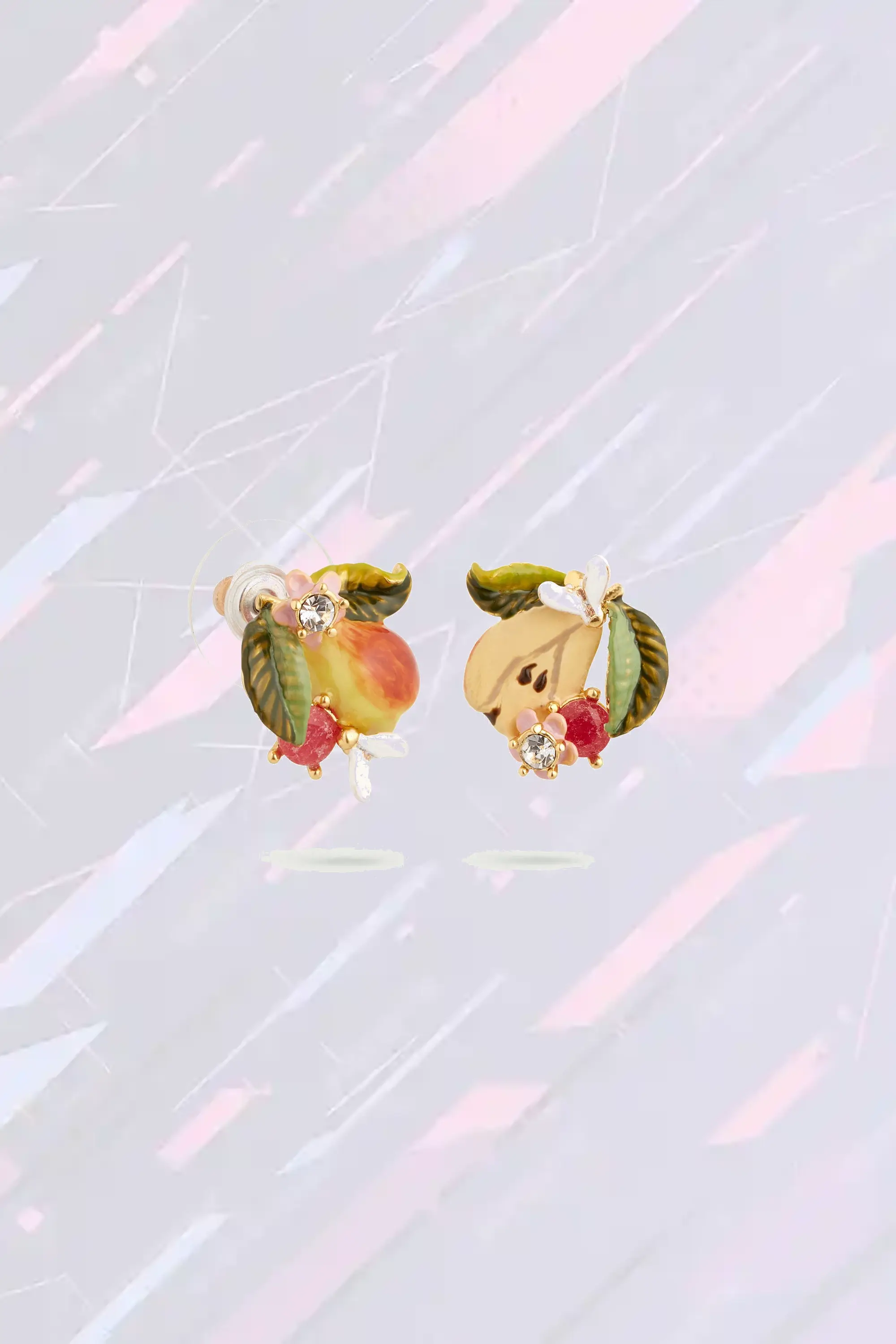 Boucles oreilles cristal taillé à tige poire – Création Les Néréides