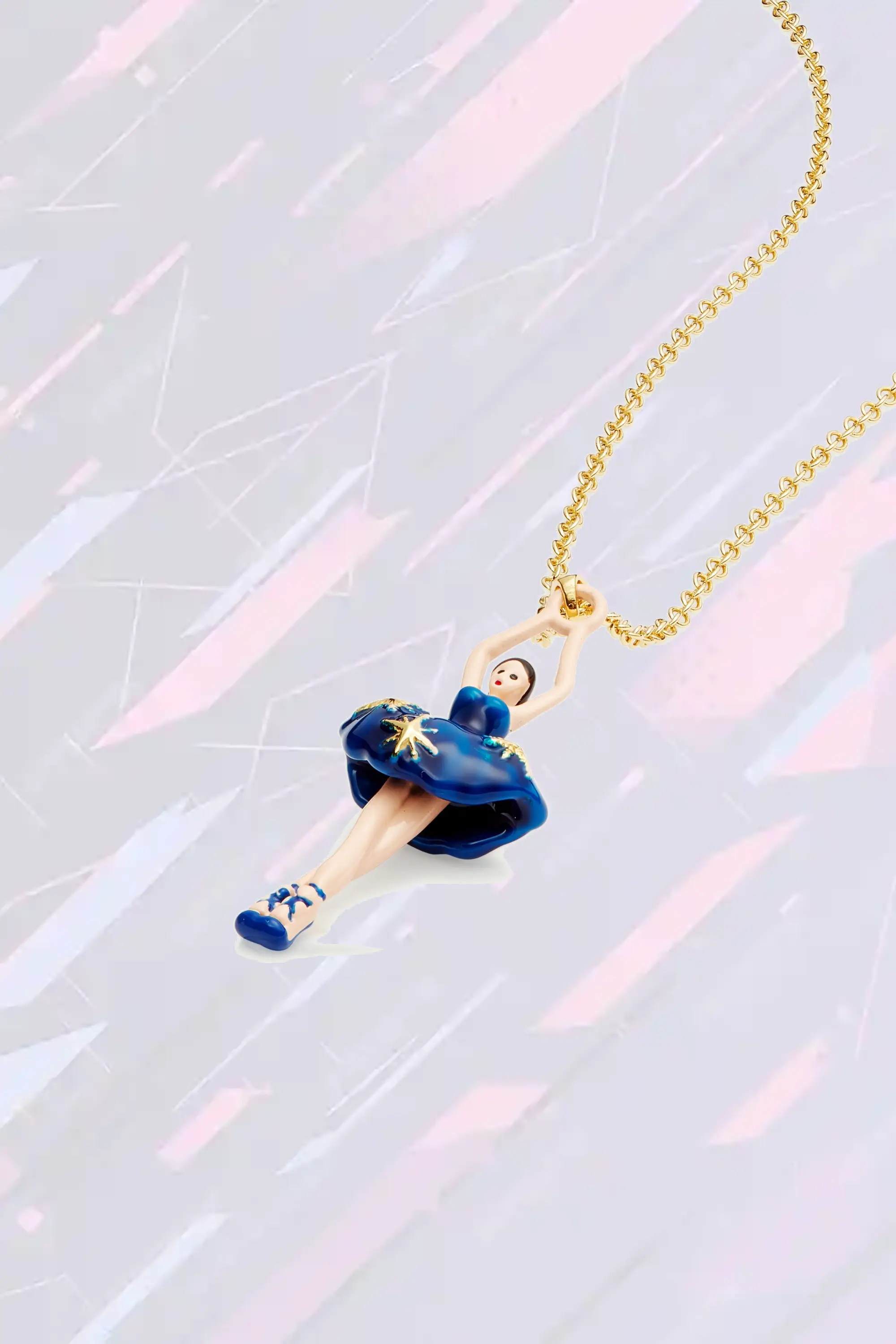 Collier Néréides - Tutu de Ballet Saphir Étoilé avec Paillettes Dorées