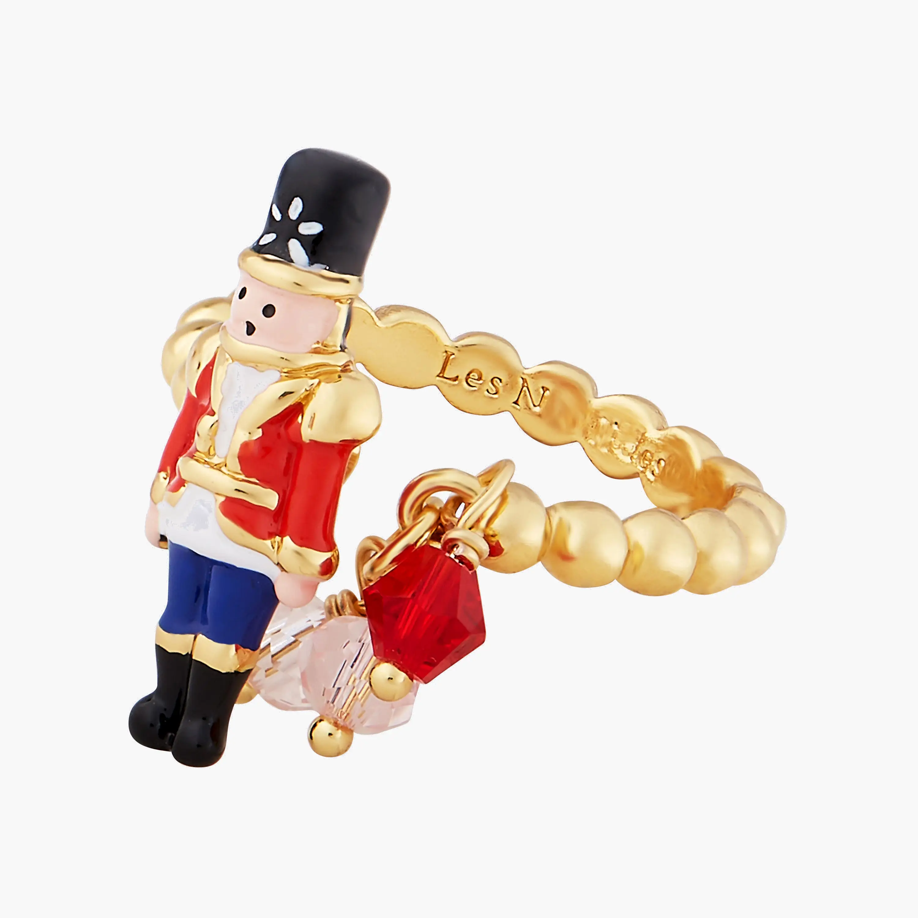 Bague Réglable Les Néréides Inspiration Casse-Noisette avec Perles Taillées Éclatantes