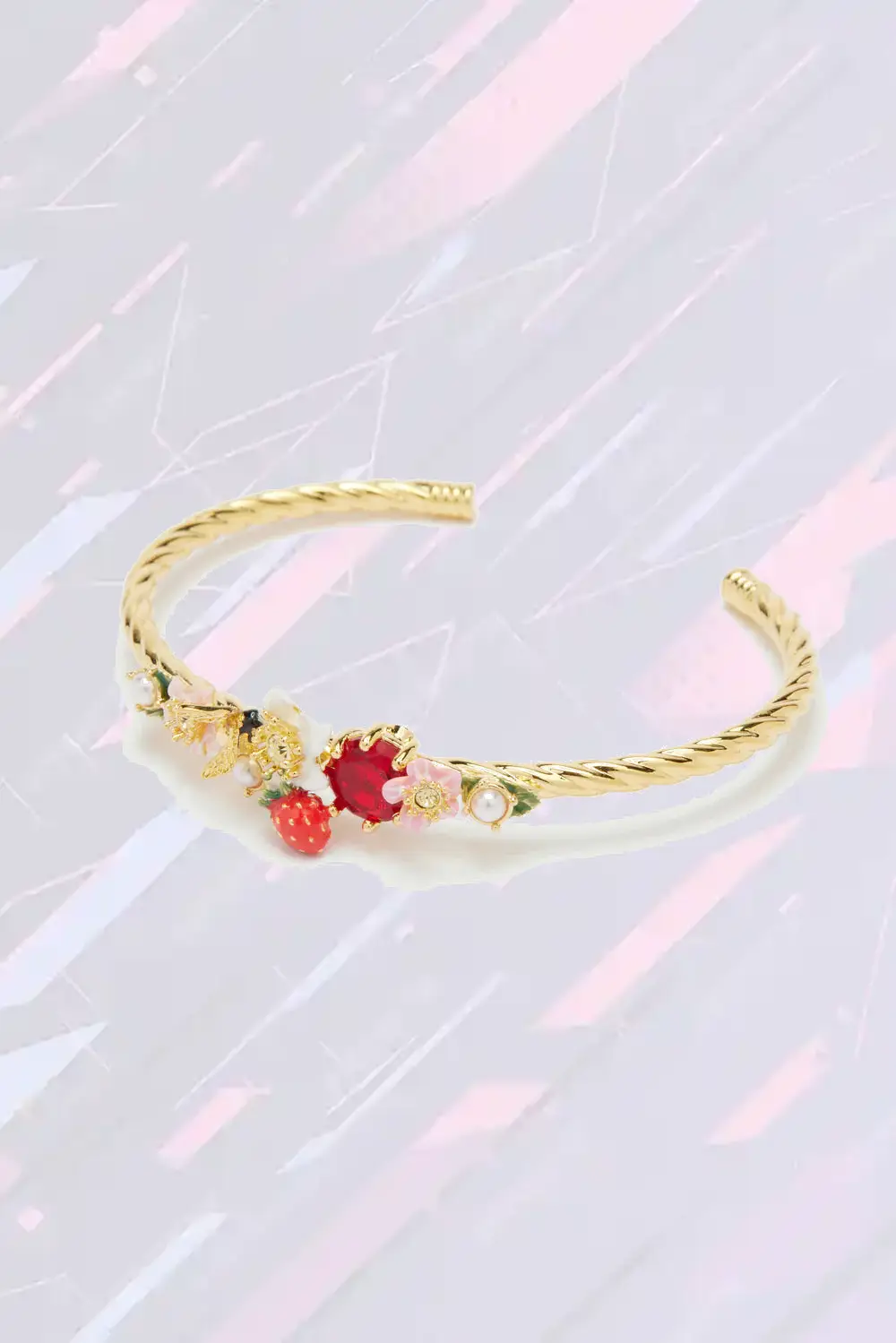 Bracelet bangle floral printanier - Éclat pétales vibrants - Création Les Néréides