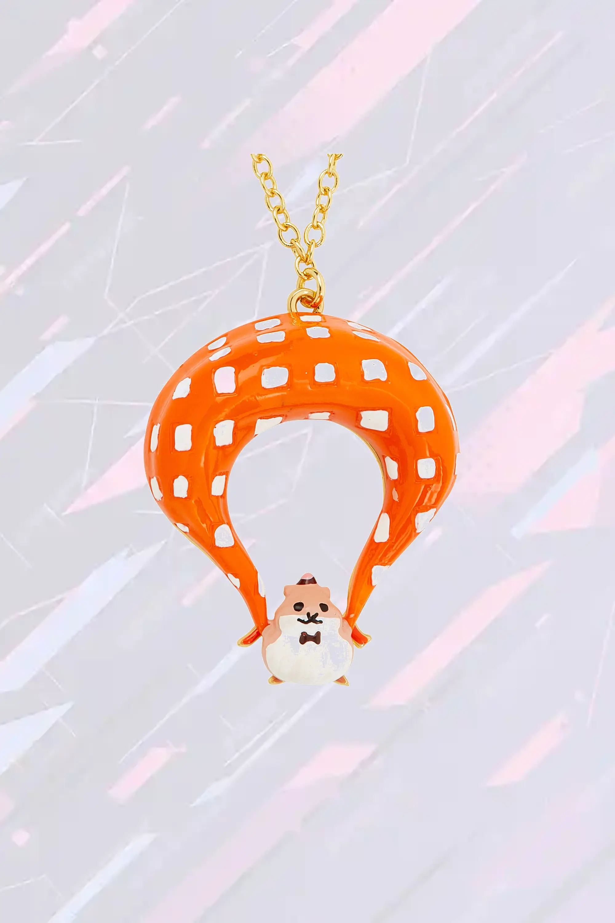 Collier fantaisie Les Néréides - Pendentif rongeur aérostier en vol