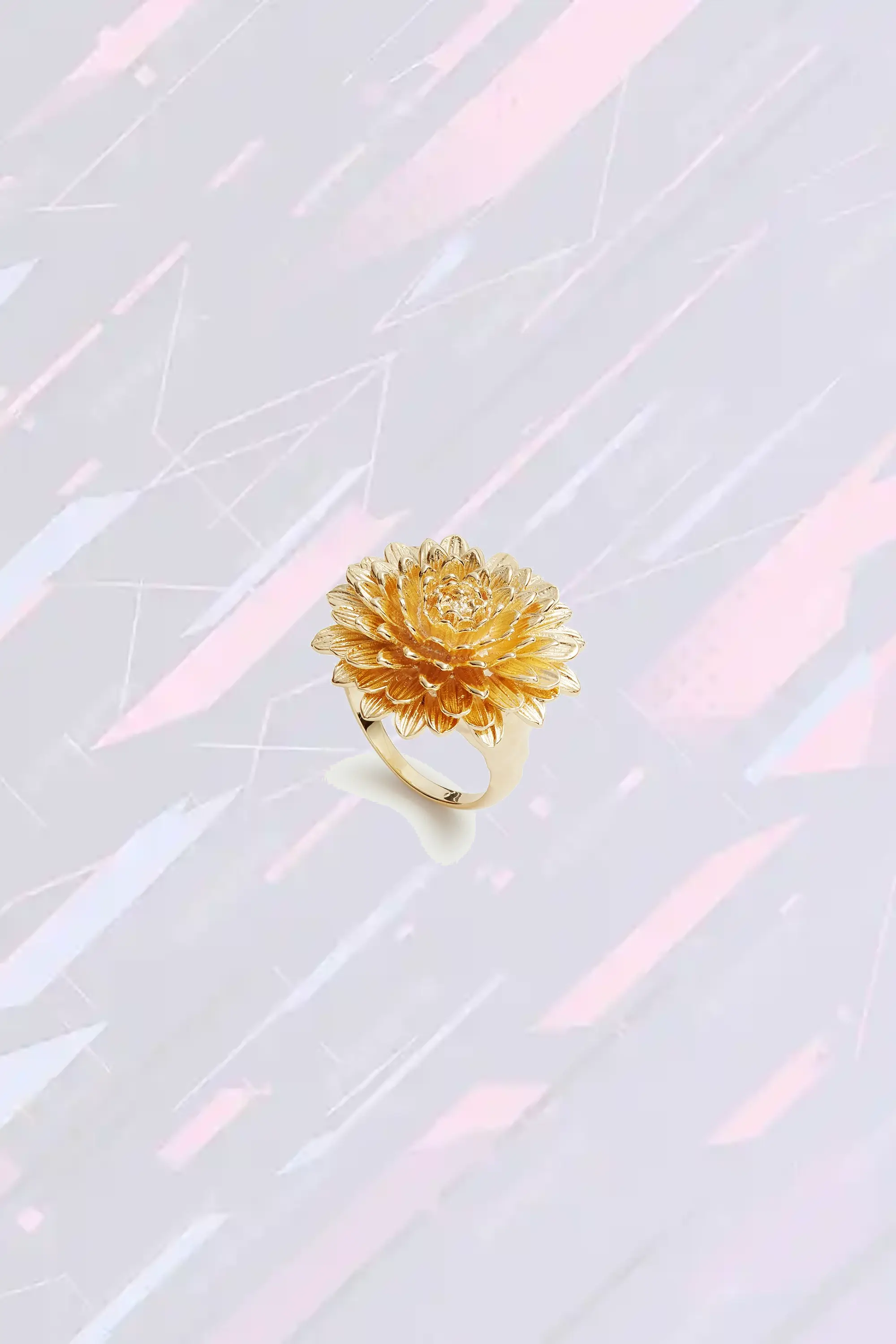 Néréides Paris Bague événement élégante - Pissenlit scintillant doré