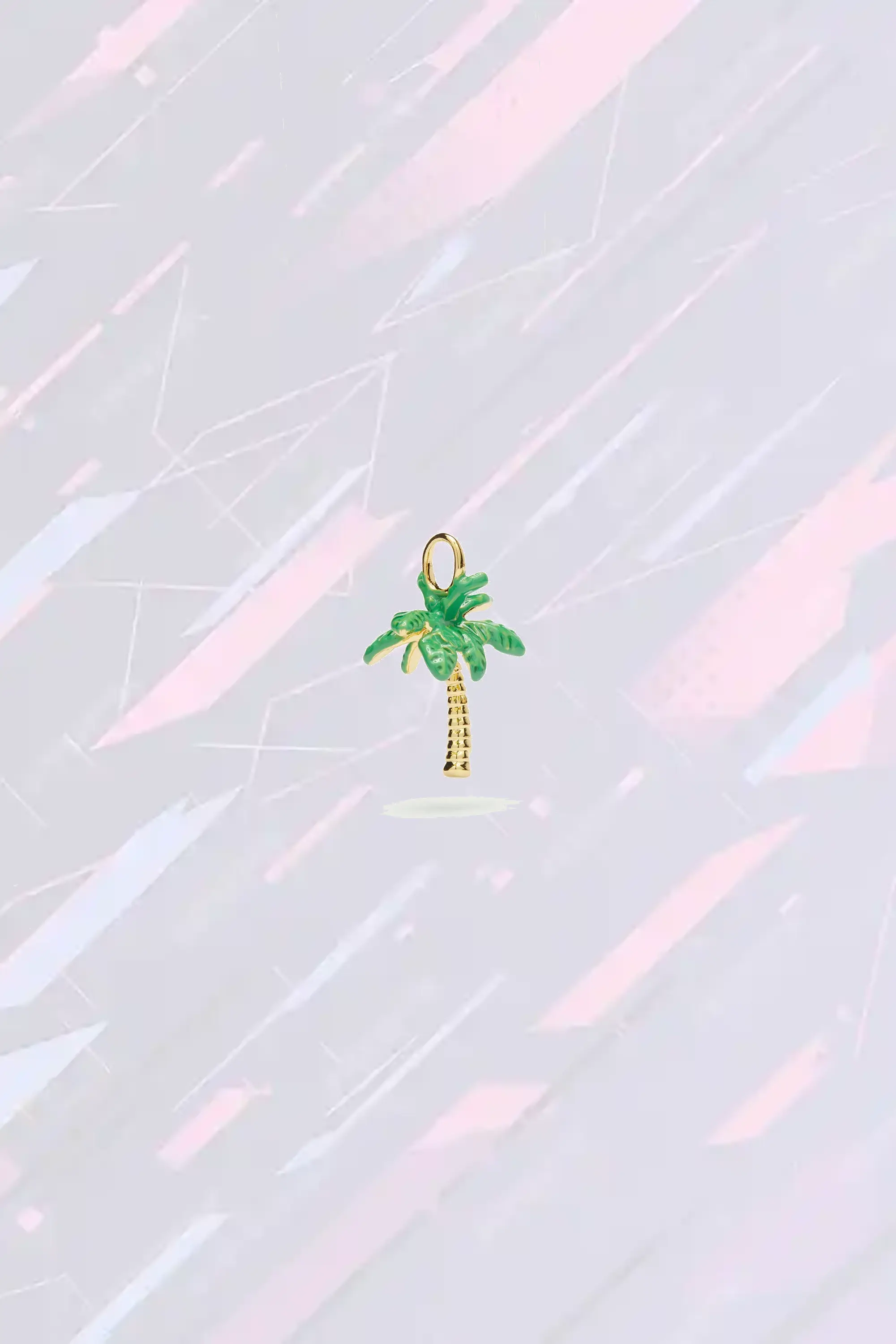 Néréides Paris Éventail Doré - Collier Émaillé Feuille de Palmier avec Cristaux