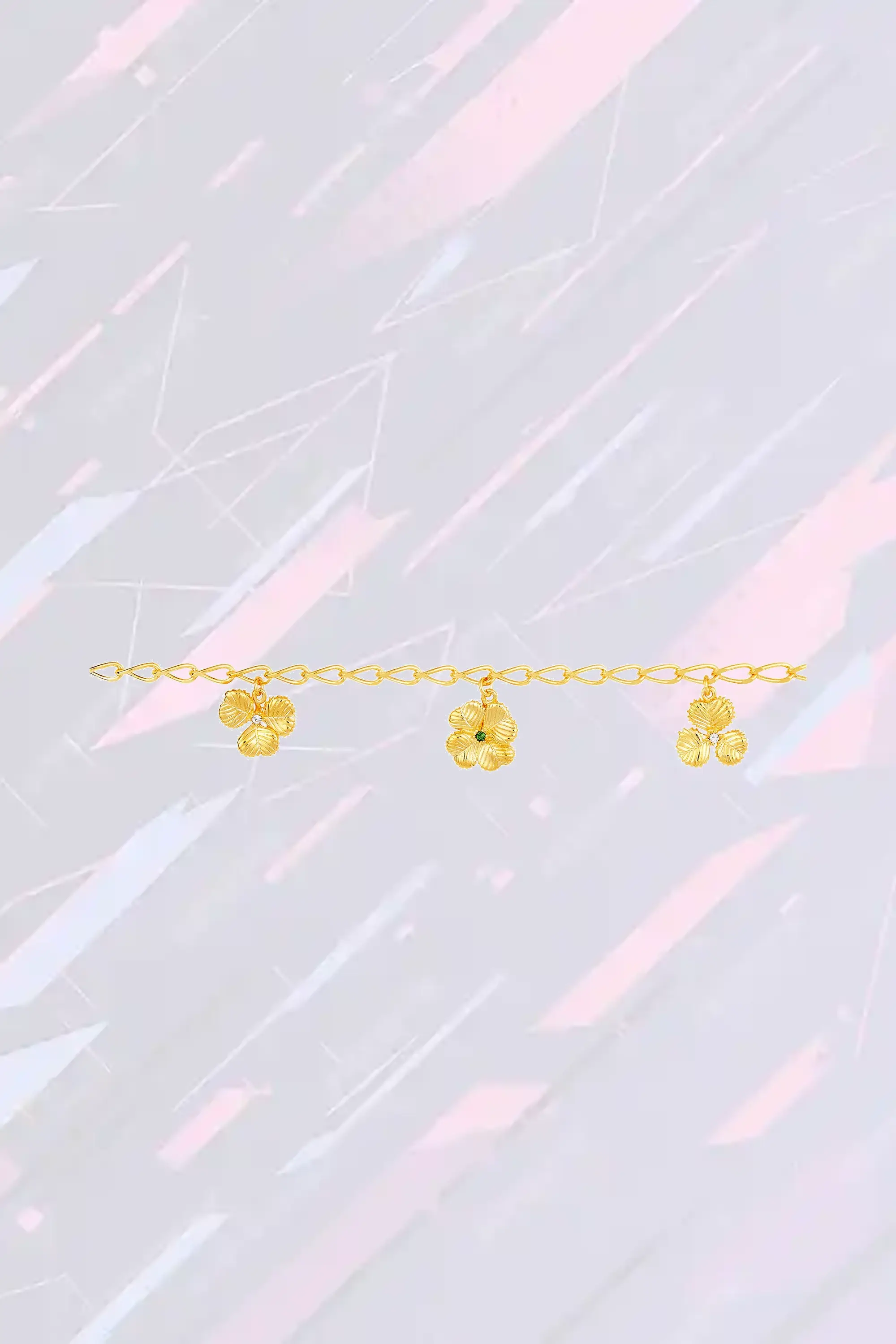Bracelet élégant serti de trèfles et de gemmes précieuses - Les Néréides