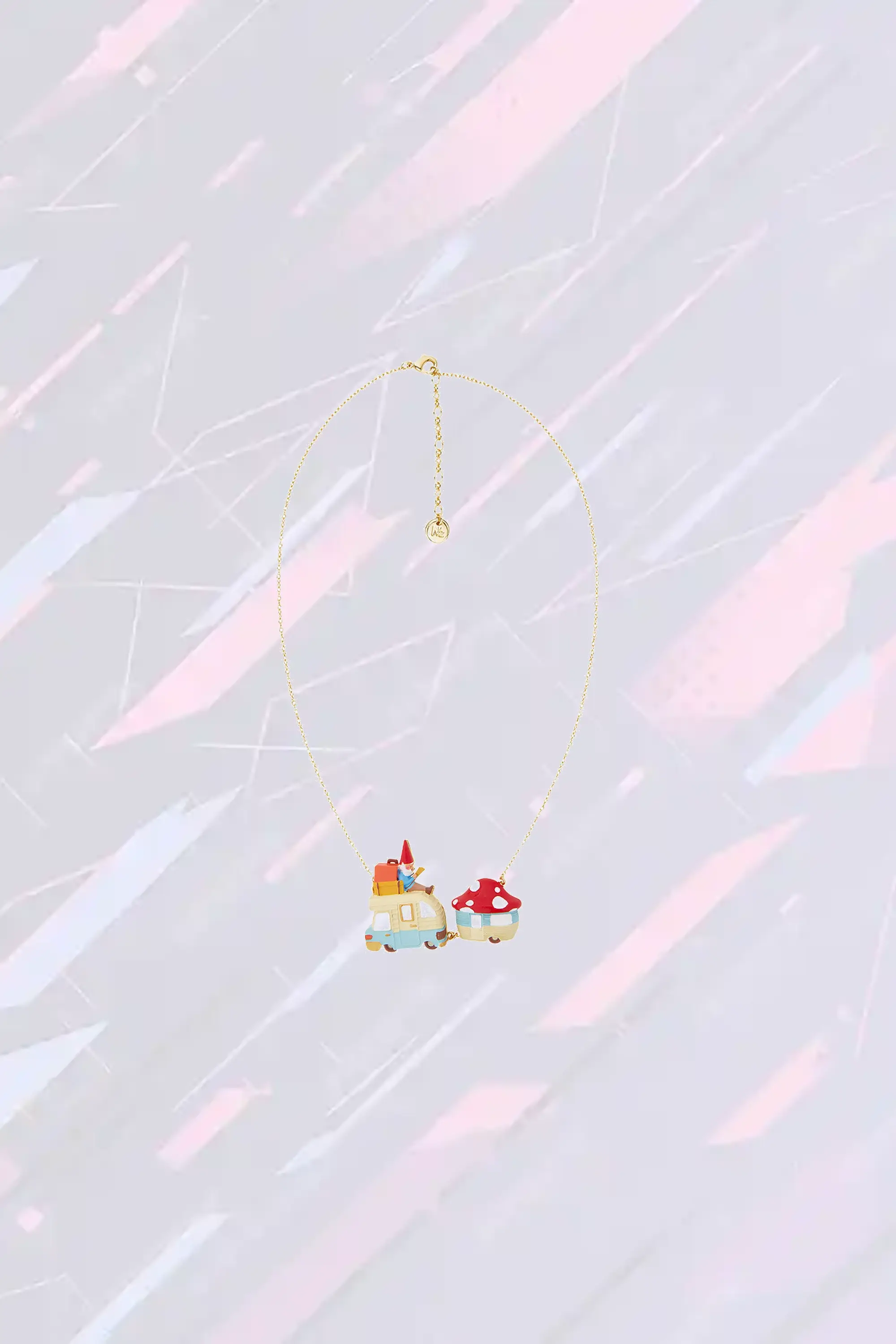 Collier plaque voyageur Les Néréides - Motifs champignons enchantés en édition limitée