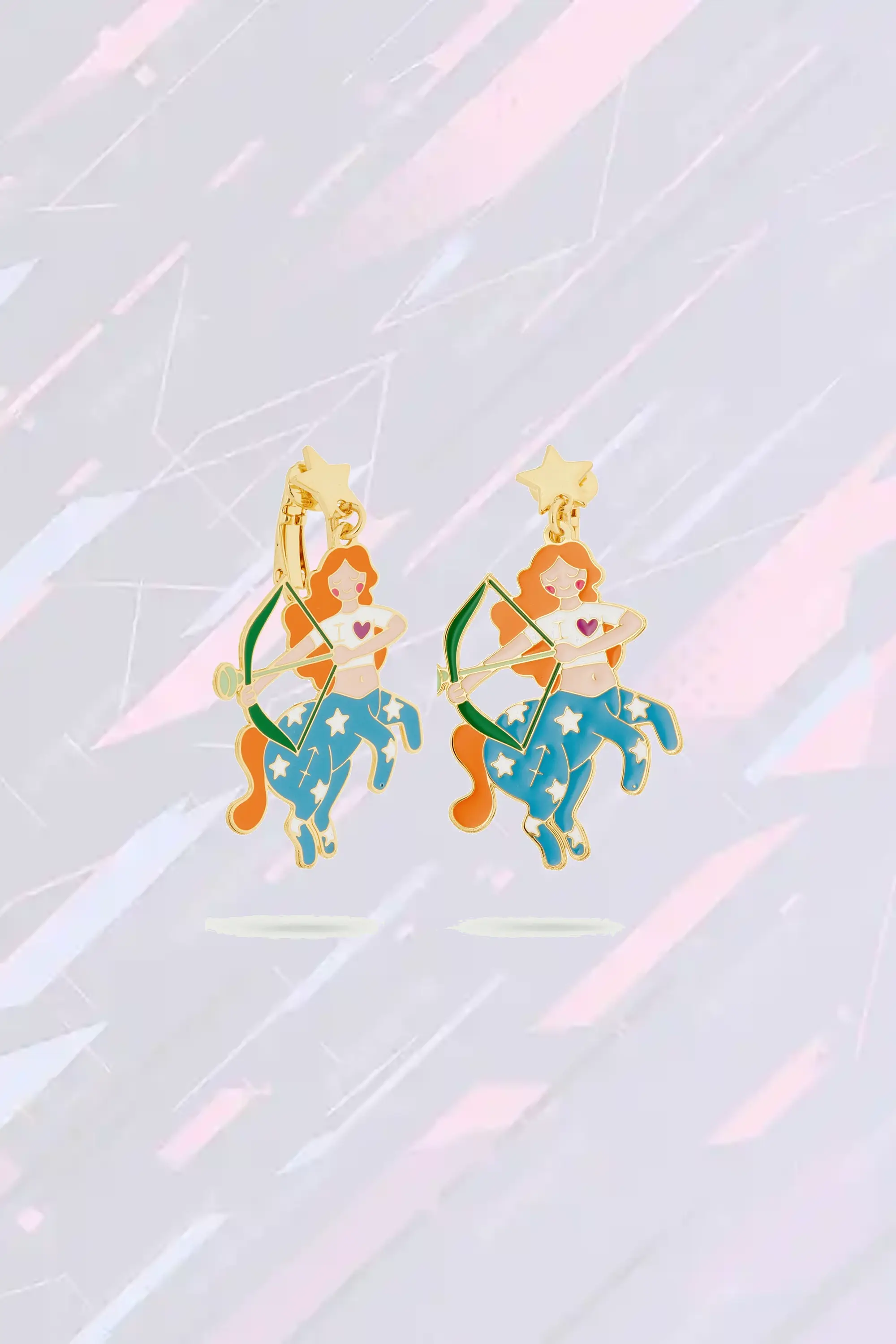 Boucles d'Oreilles Zodiacales Sagittaire - Édition Artistique Les Néréides