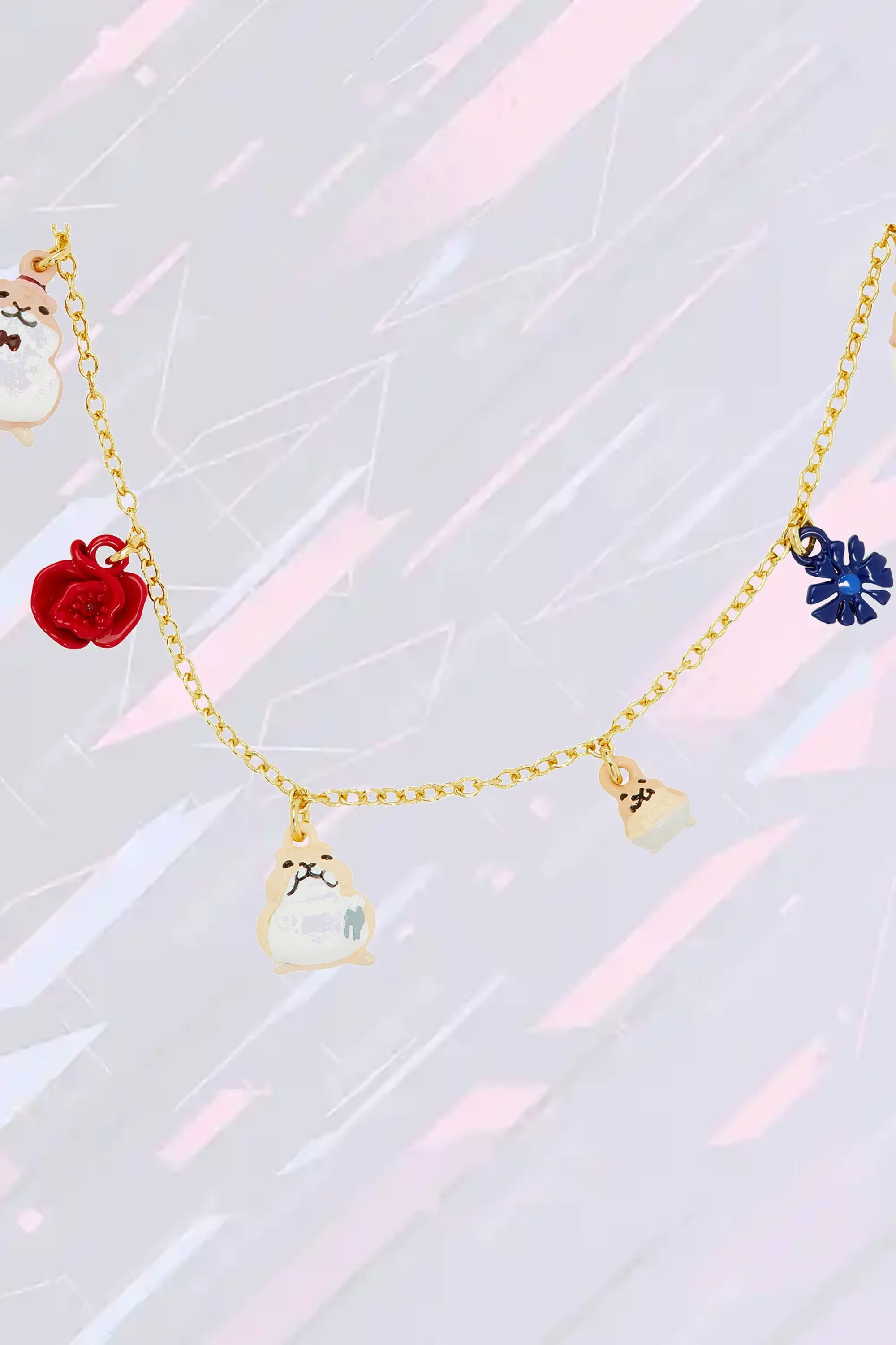 Boucle d'oreille poétique Les Néréides - Hamsters mignons et floraison délicate