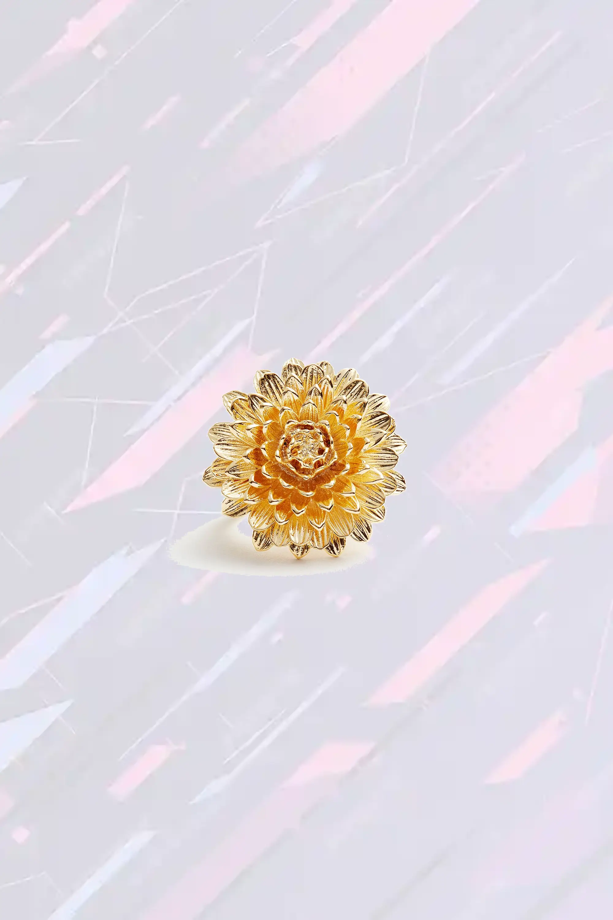 Néréides Paris Bague événement élégante - Pissenlit scintillant doré