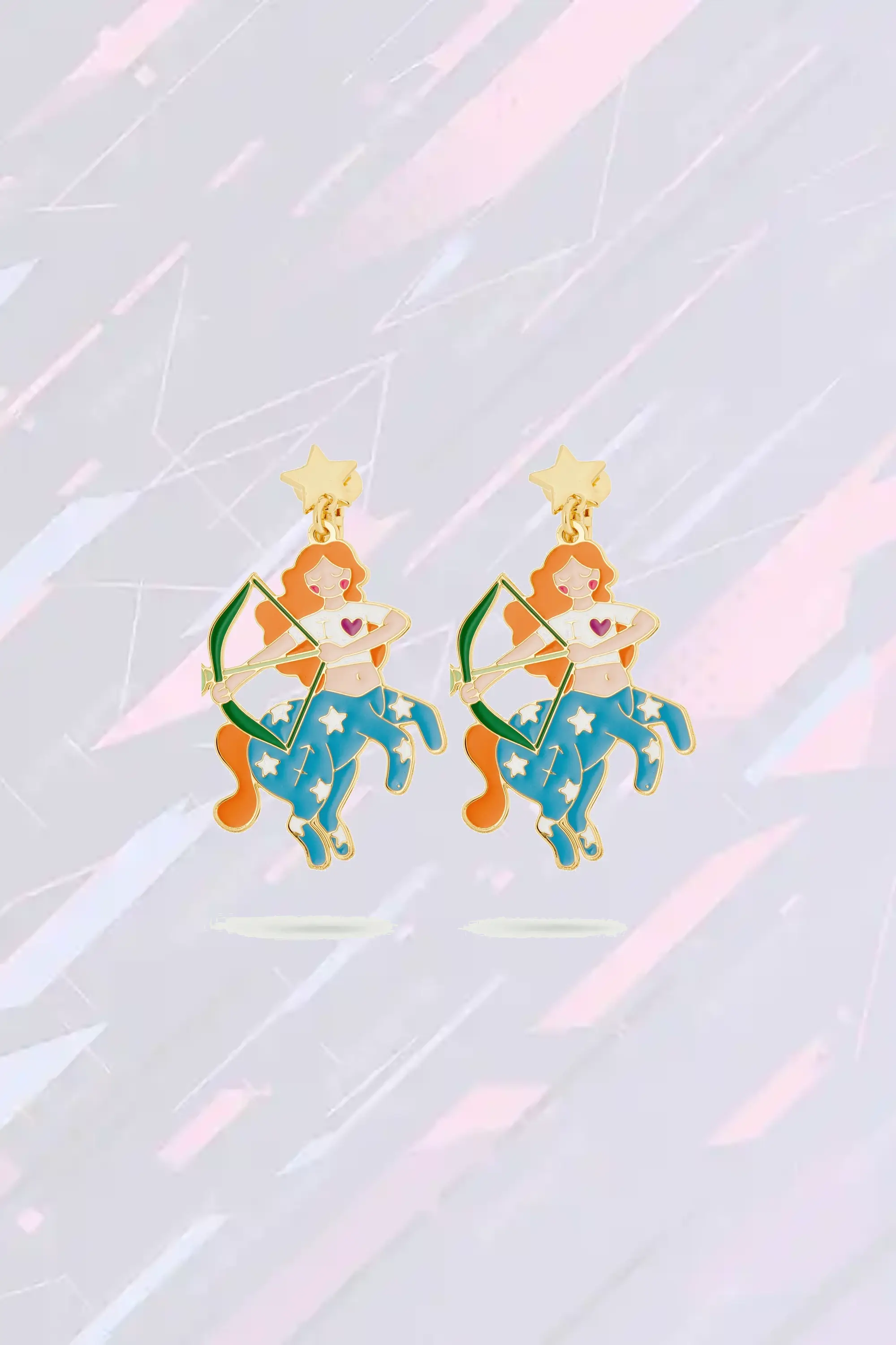Boucles d'Oreilles Zodiacales Sagittaire - Édition Artistique Les Néréides
