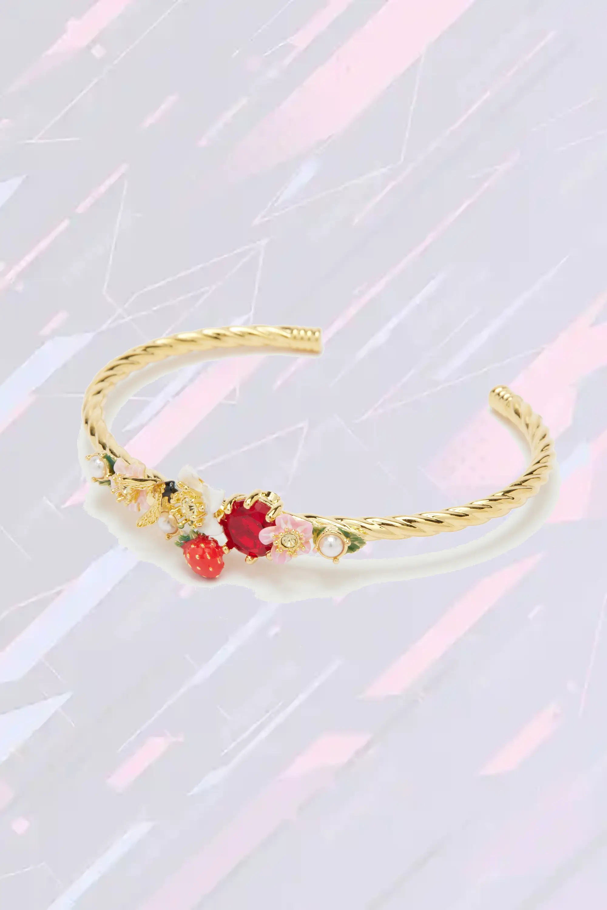 Bracelet bangle floral printanier - Éclat pétales vibrants - Création Les Néréides