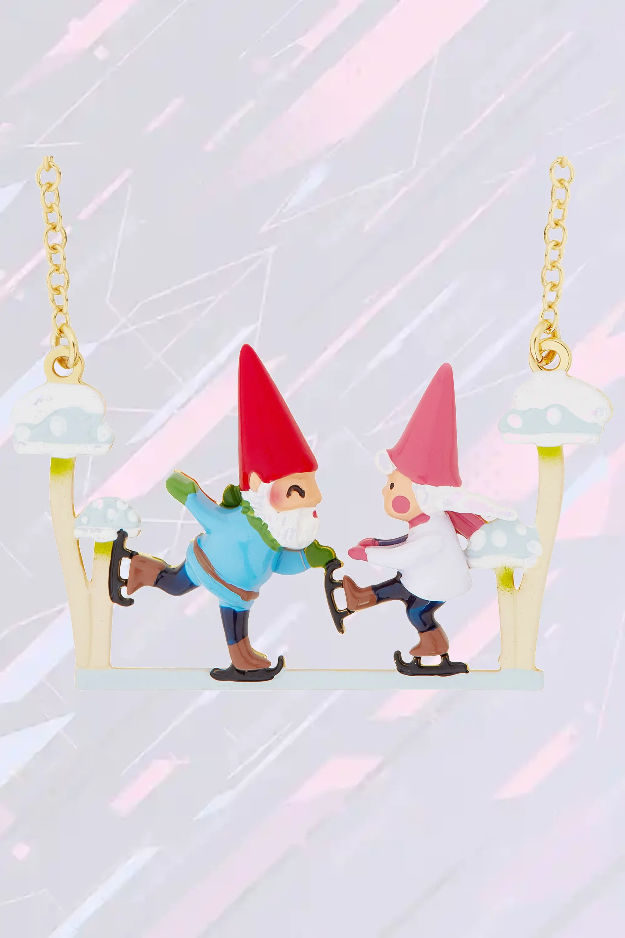 Élégant collier des Néréides orné de nains fantaisistes et de motifs cristallins