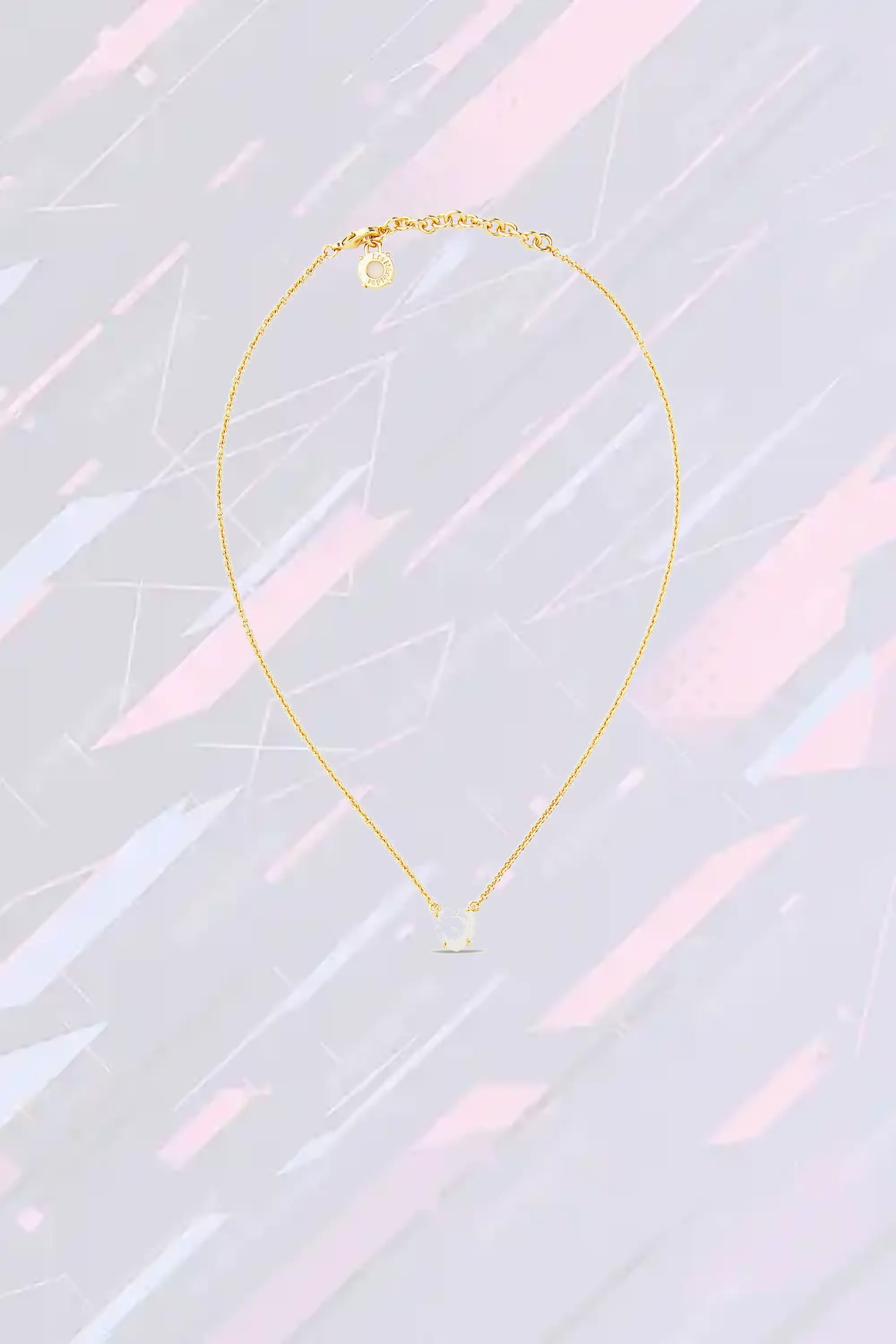 Collier Les Néréides avec pendentif cœur en Diamantine blanc nacré - Bijou de création française