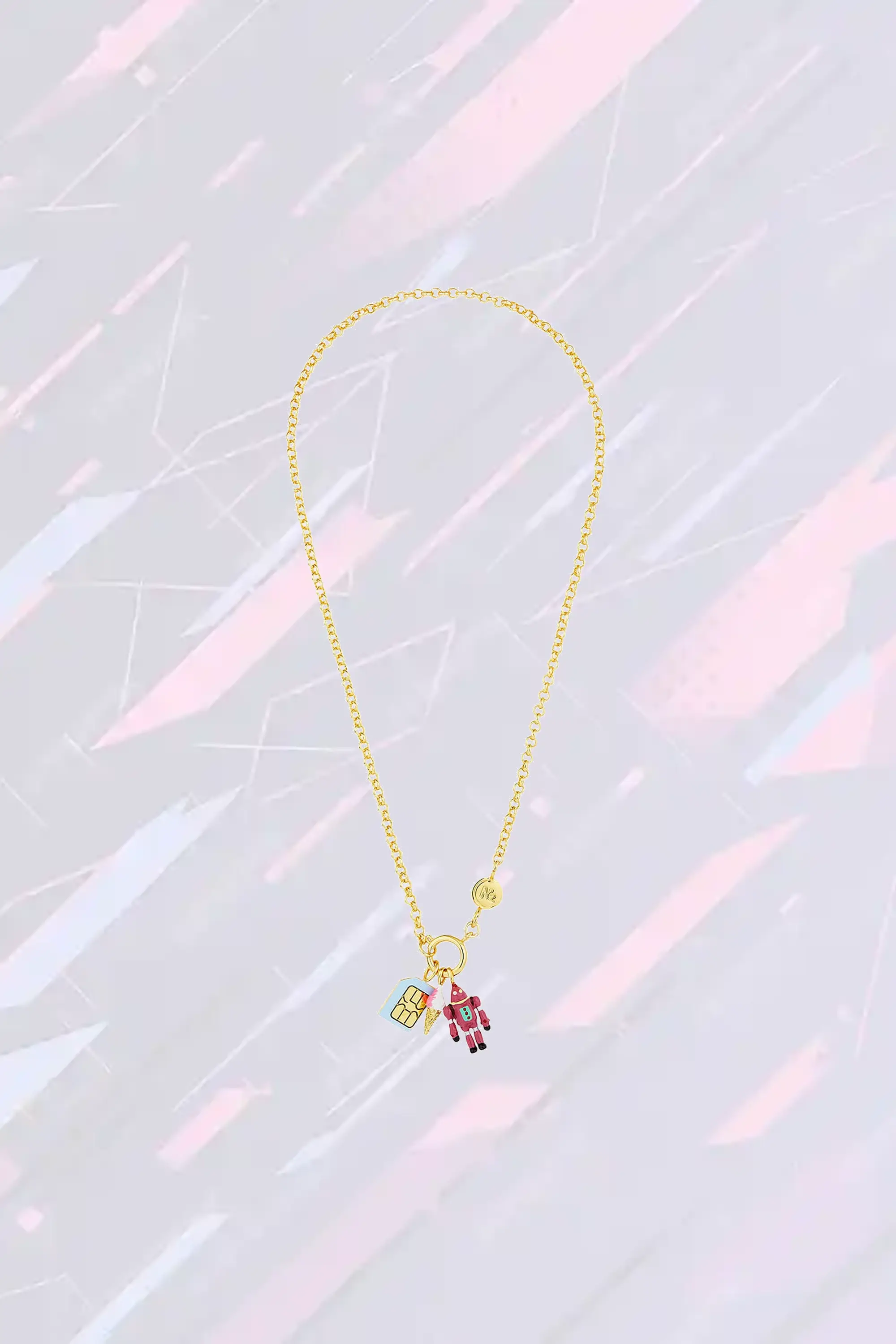 Collier chaîne Les Néréides avec breloques personnalisables - Longueur ajustable en métal doré