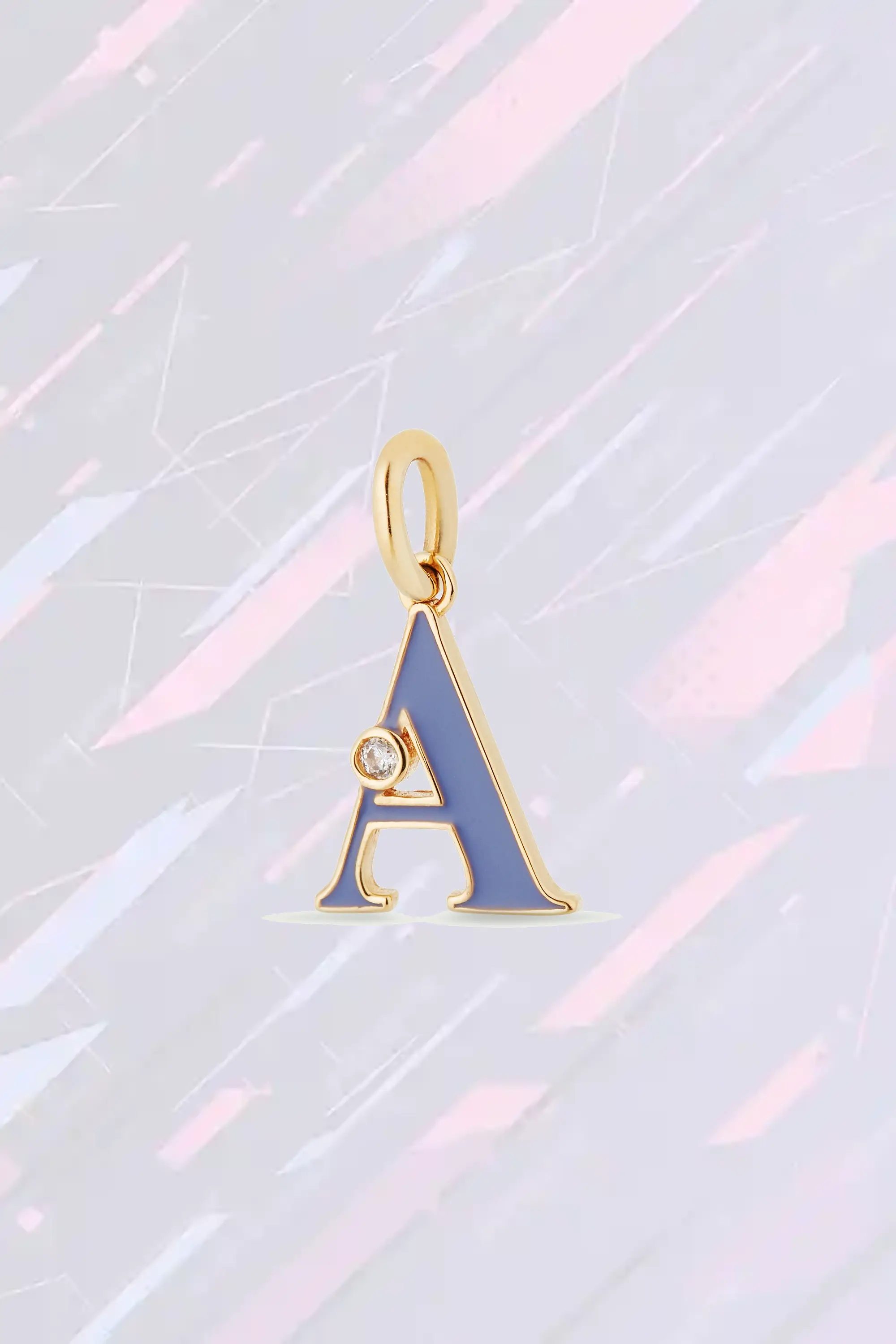 Collier fantaisie avec médaillon initial A stylisé - Création Les Néréides