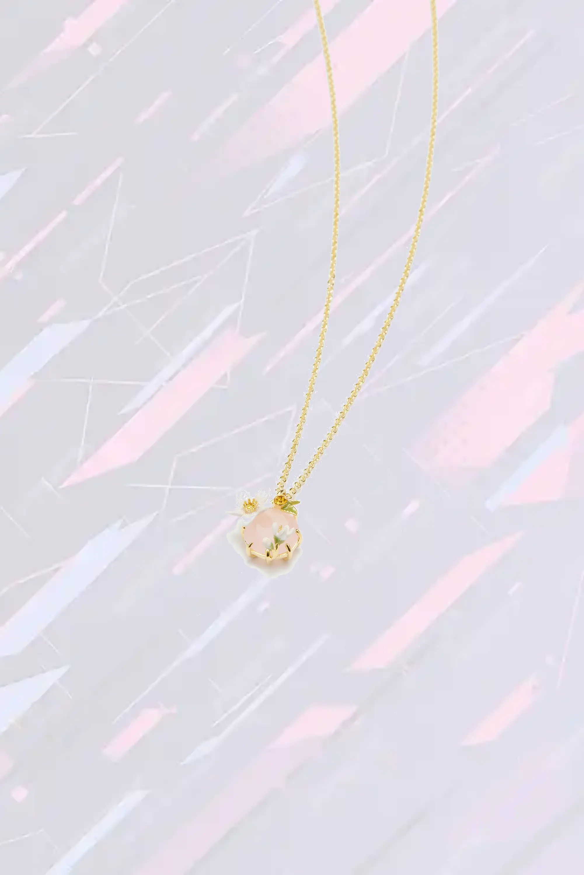 Pendentif Collier Les Néréides - Motif Oranger Délicat avec Cristaux Facettés Éclatants