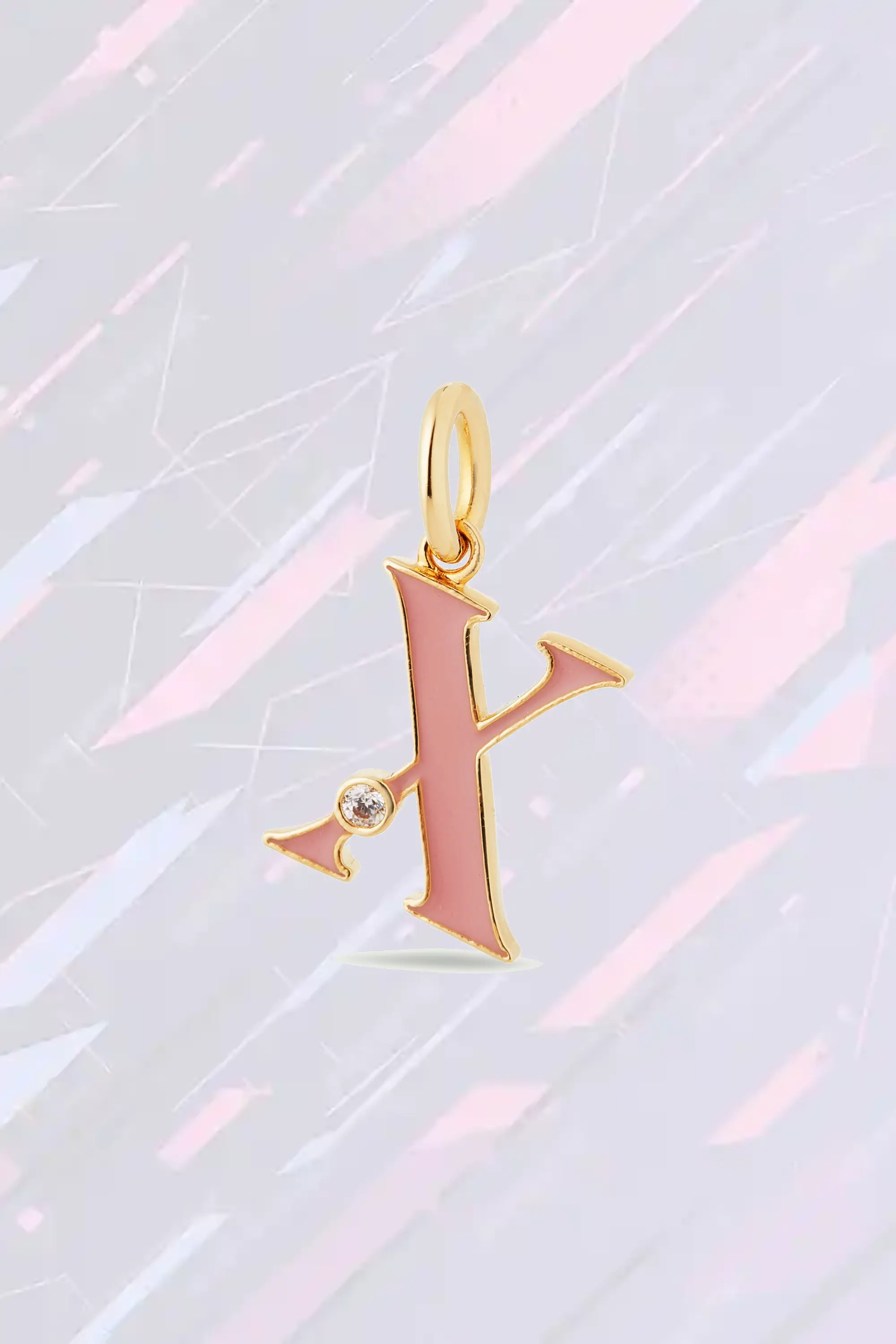 Pendentif personnalisé lettre X en chaîne argentée - Création Les Néréides