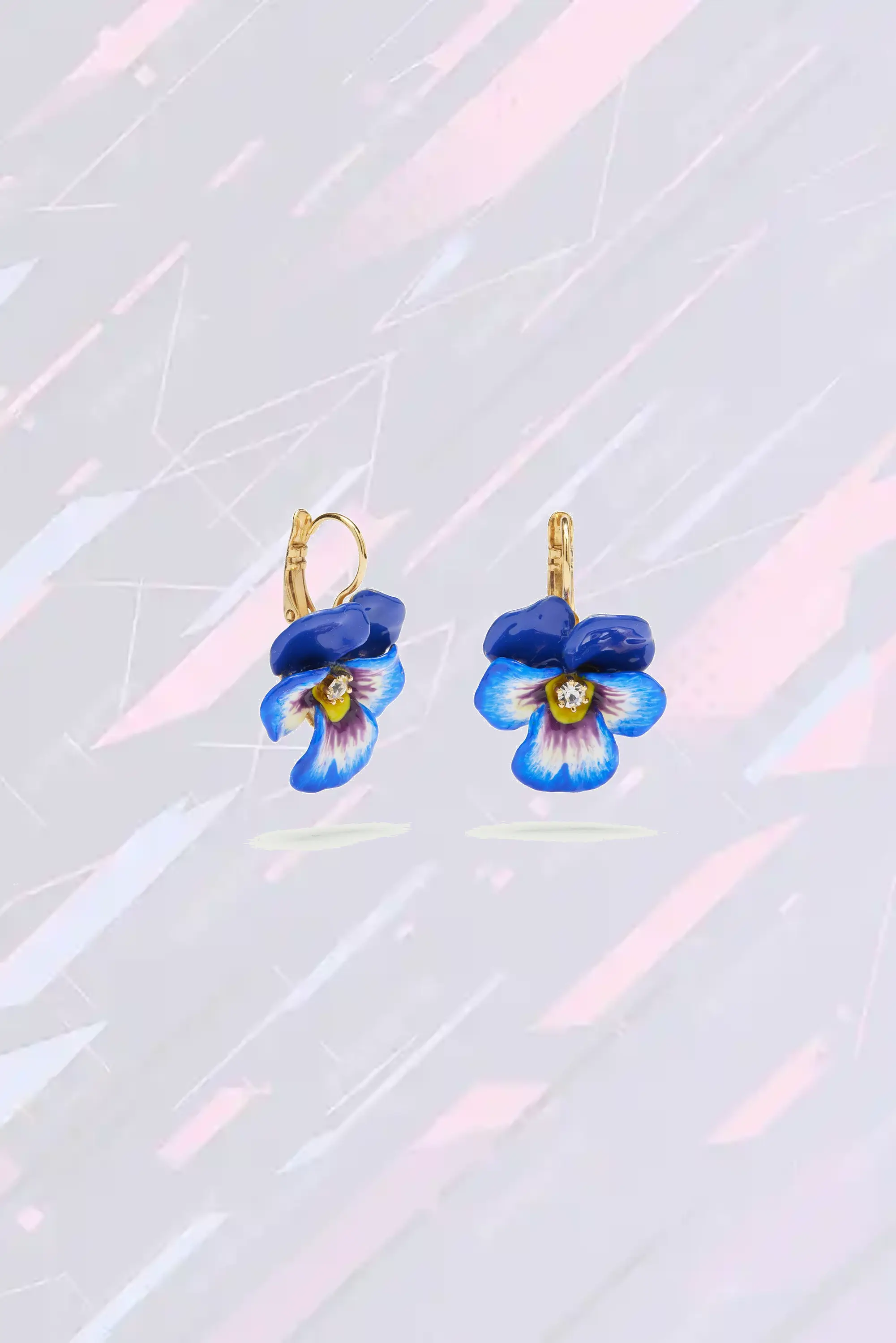 Boucles d'Oreilles Élégantes en Cristal et Bleu Saphir - Création Néréides