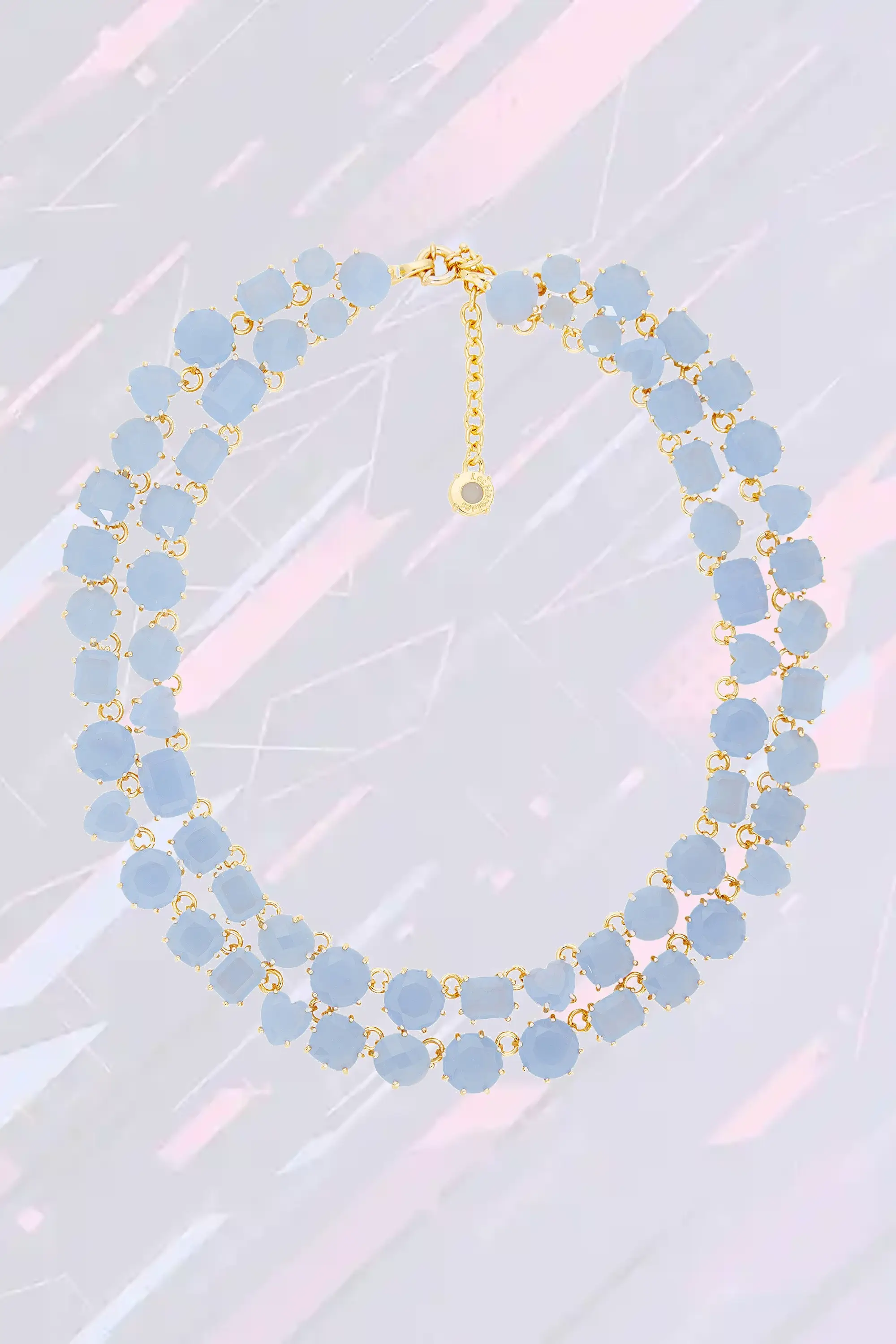 Collier raffiné double rangée Néréides - Pierres azurées et cristaux éclatants