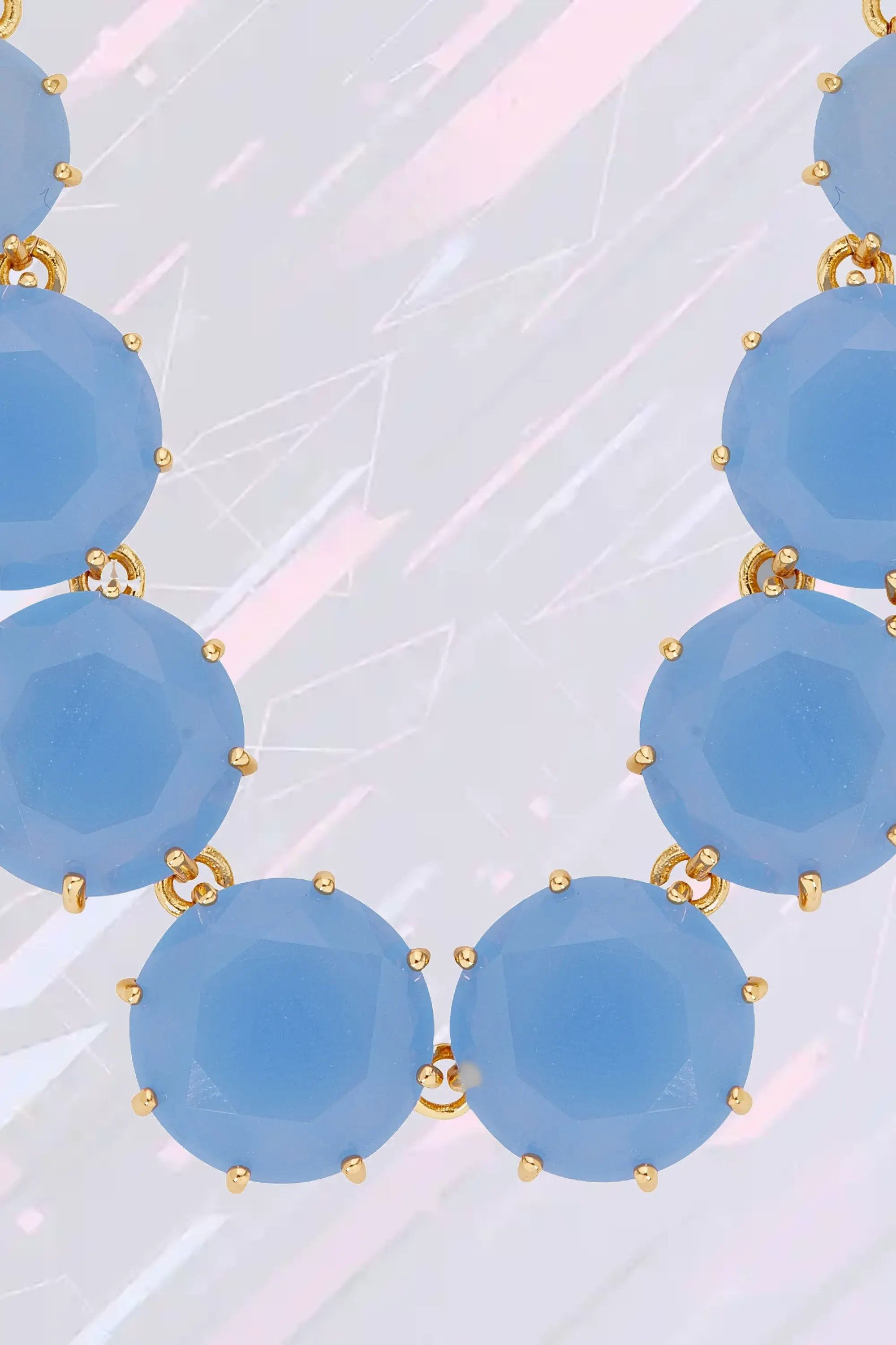 Collier Sautoir Les Néréides en Pierres Sphériques Bleu Azur - Collection La Diamantine