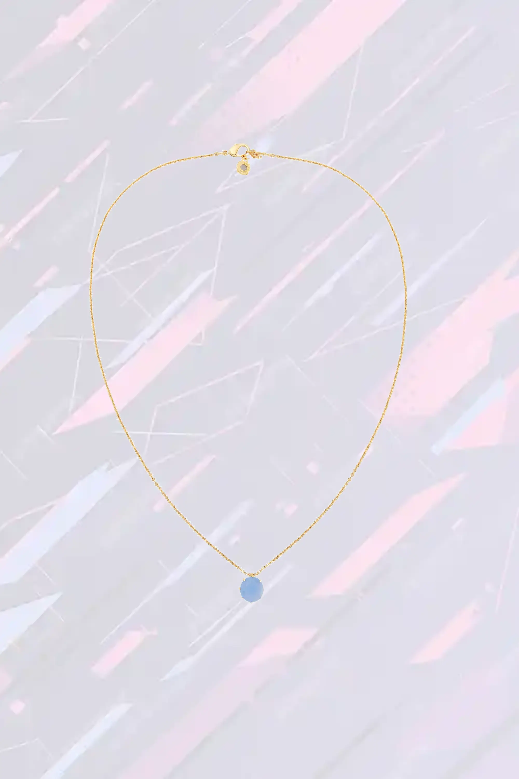 Collier sautoir Les Néréides en pierres fines azurées - Rondelles diamantines célestes