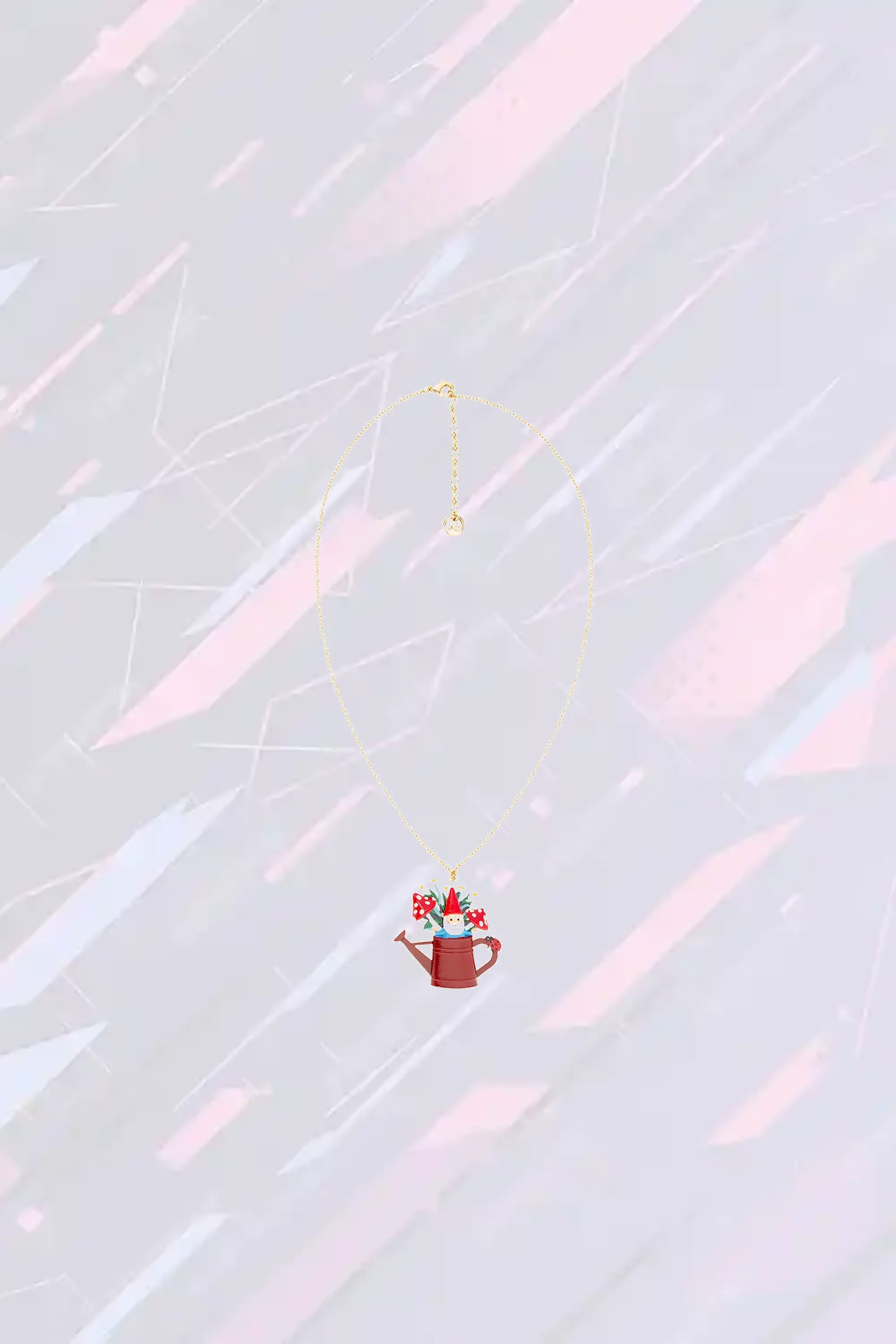 Collier fantaisie Les Néréides - Pendentif créatif jardin enchanté avec arrosoir miniature