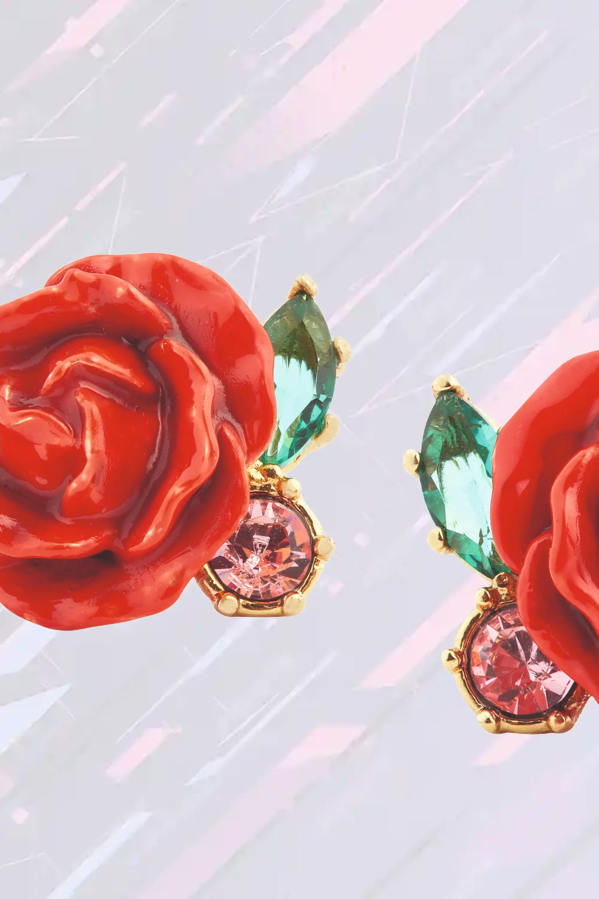 Boucles d'Oreilles Élégantes Les Néréides avec Tiges Nuances de Rose et Cristaux Lumineux