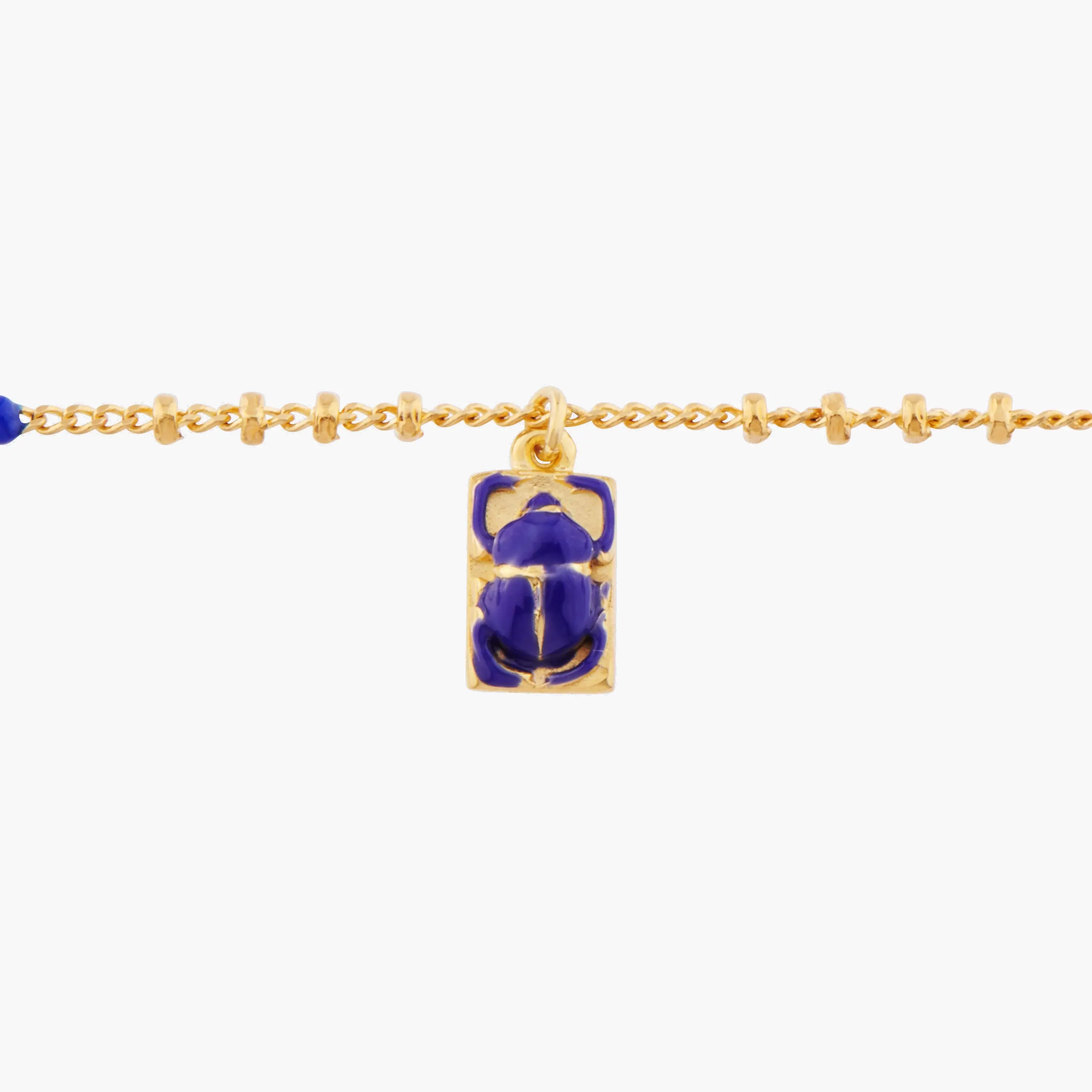 Bracelet artisanal médaillon scarabée égyptien - Collection Les Néréides