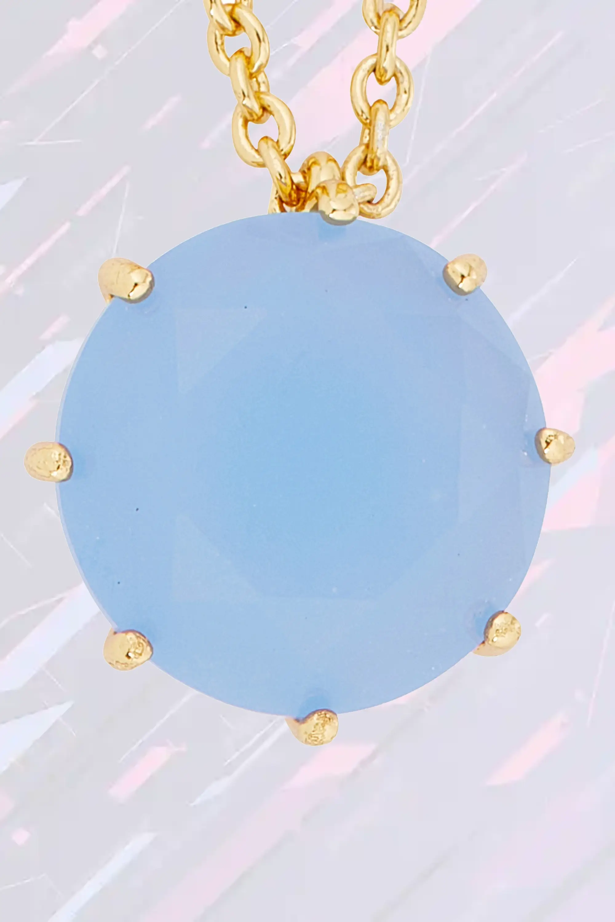 Collier sautoir Les Néréides en pierres fines azurées - Rondelles diamantines célestes