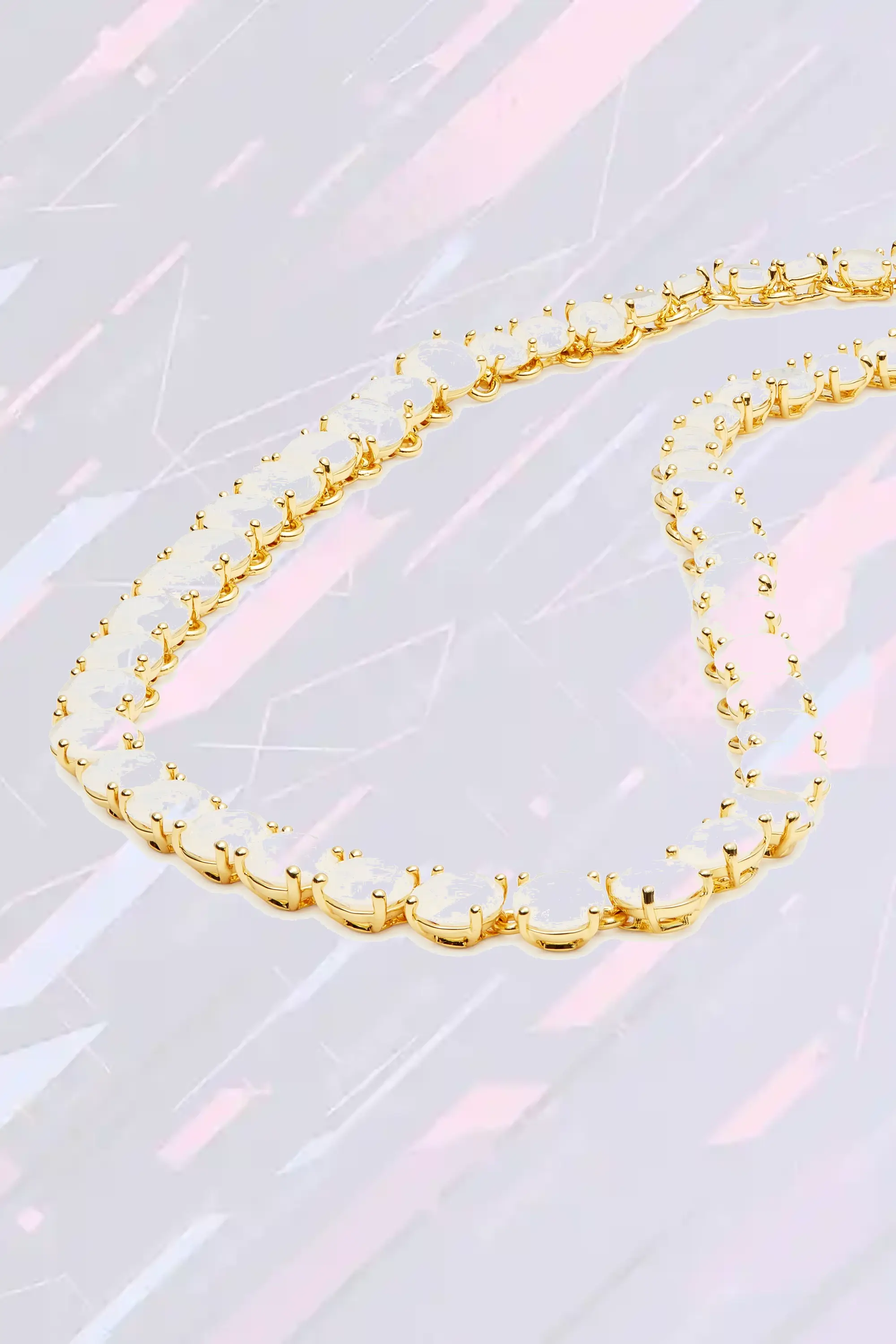 Collier Courte Enfilade Perles Lumineuses Les Néréides - Diamantine Blanc Ivoire Iridé