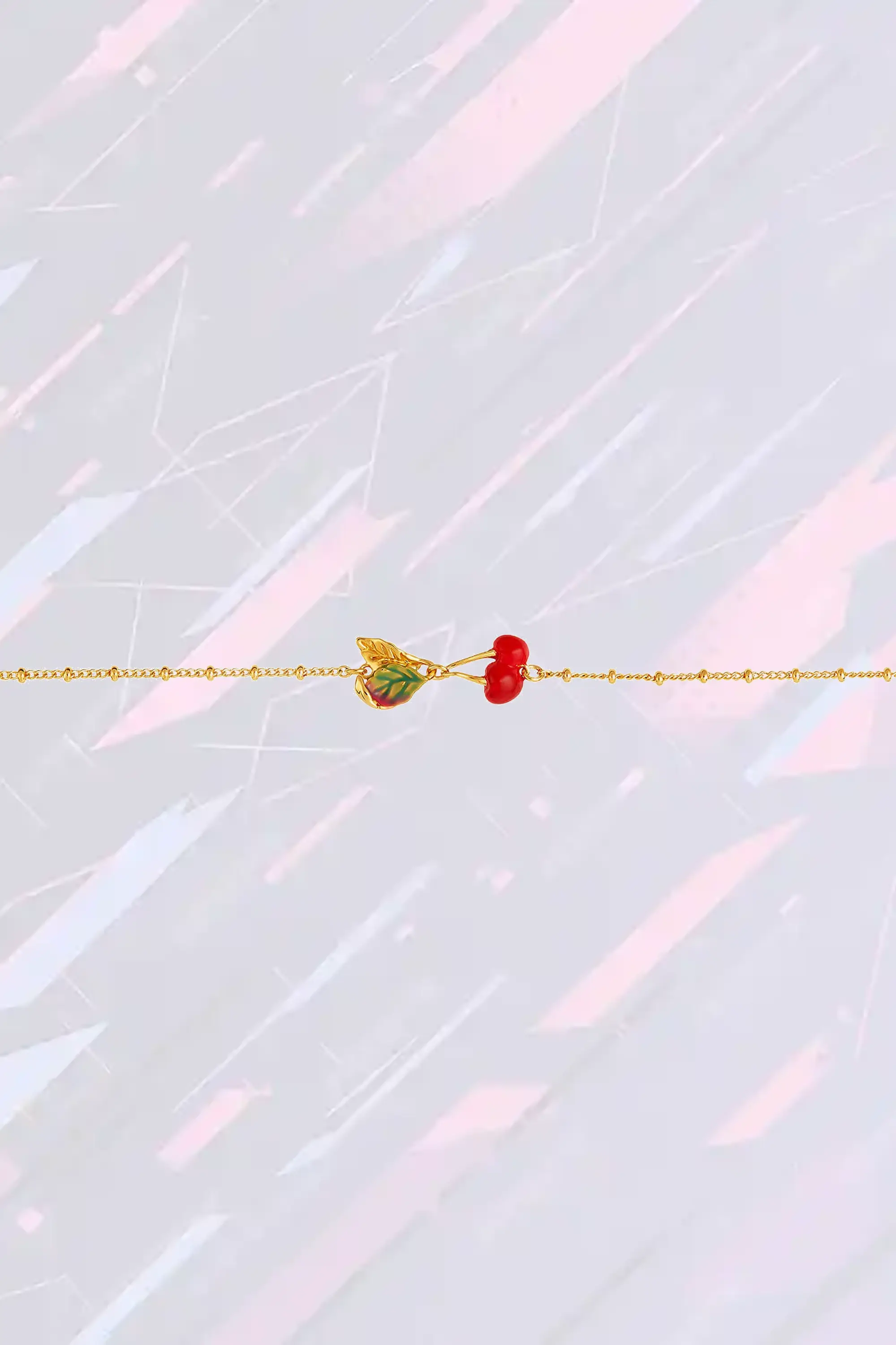 Boucle délicate Les Néréides aux cerises cristallisées et feuillage doré