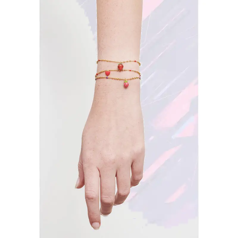 Bracelet Les Néréides à Breloque Fraise Charmante
