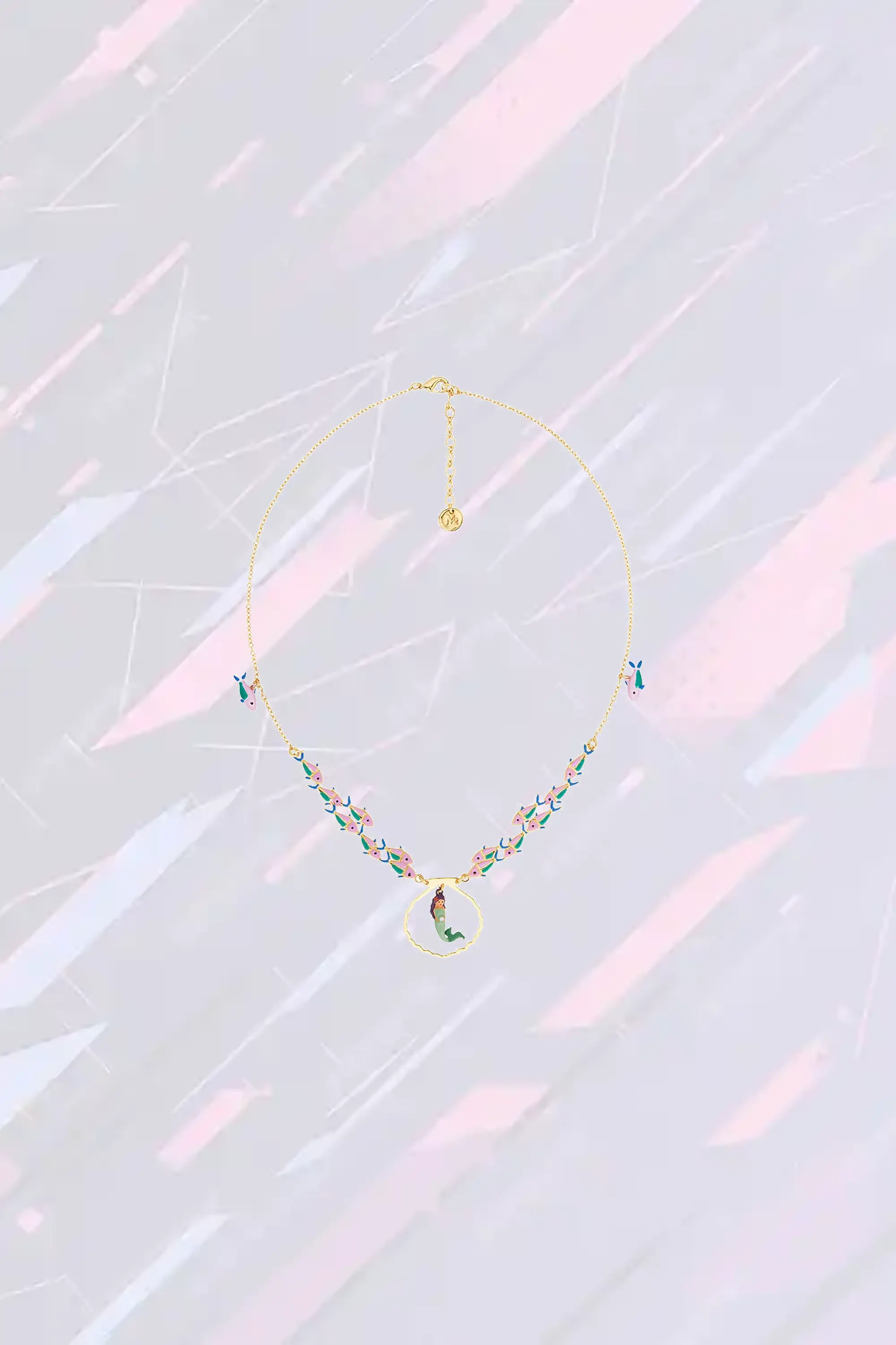 Collier Néréides Pendentif Sirène Mythique avec Motifs Aquatiques