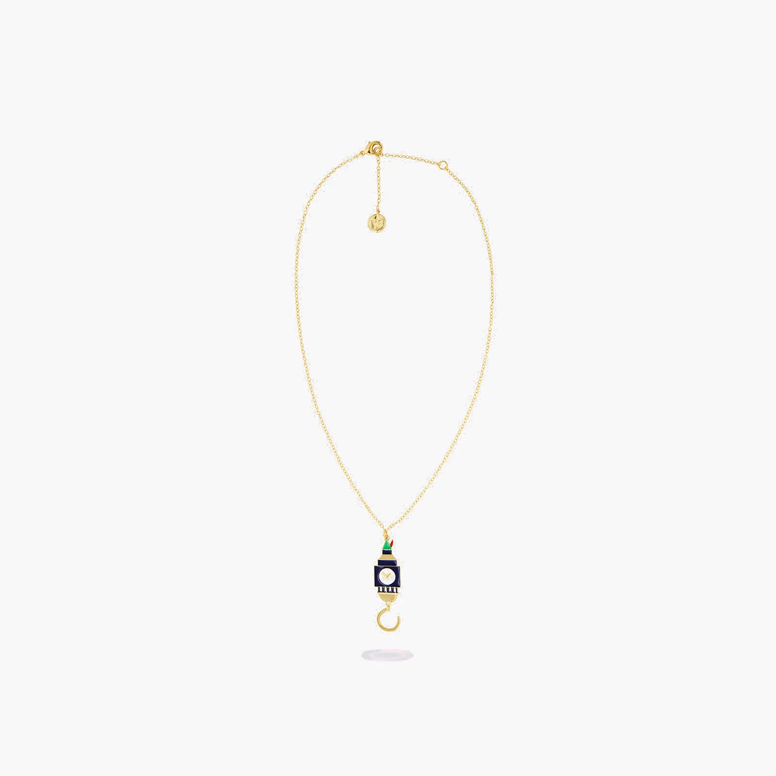 Pendentif Horloge Big Ben en Argent avec Fermoir Sécurisé - Collier Élégant Les Néréides